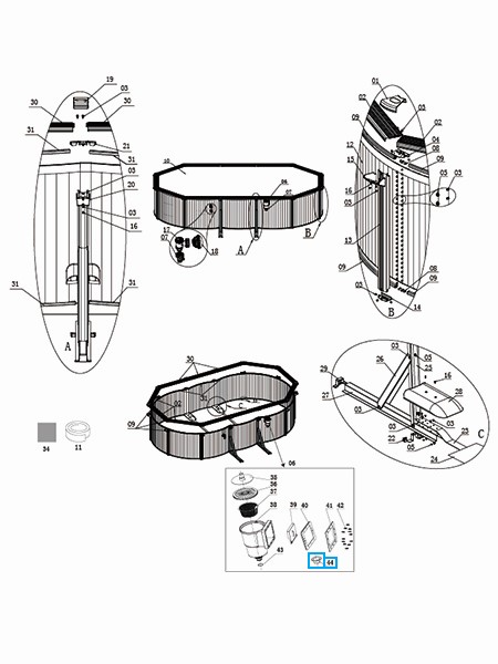 Bestway® Spare Part Skimmer plug for Hydrium™ steel wall pools