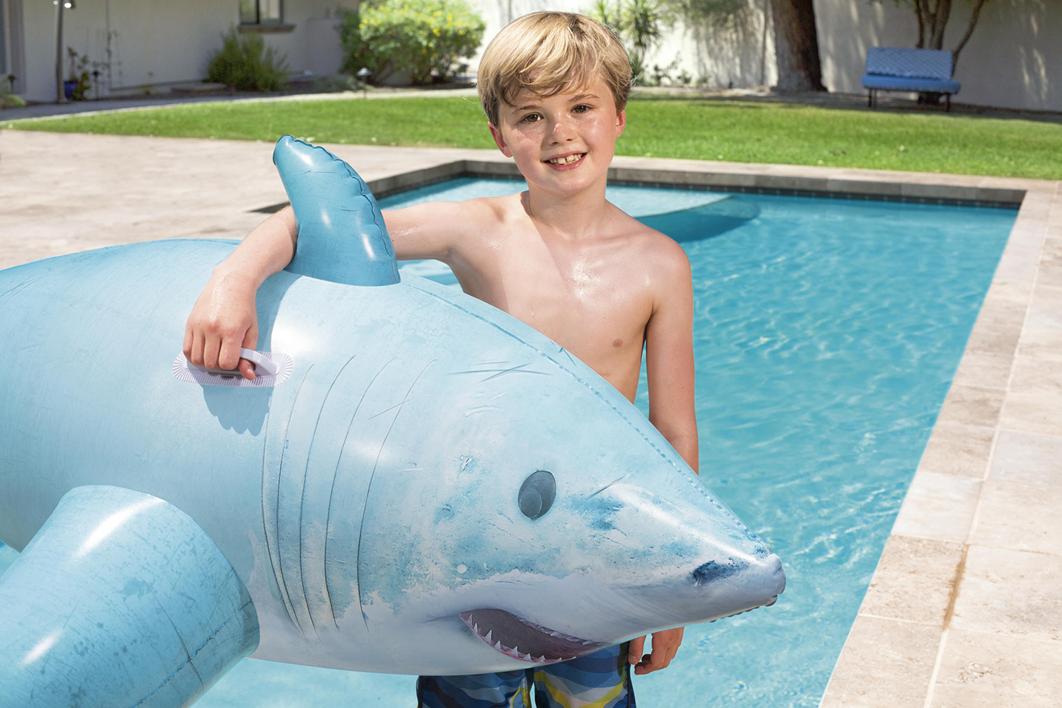 Bestway® 6' x 40"/1.83m x 1.02m Realistic Shark Ride-On Bestway® 6' x 40"/1.83m x 1.02m Realistic Shark Ride-On