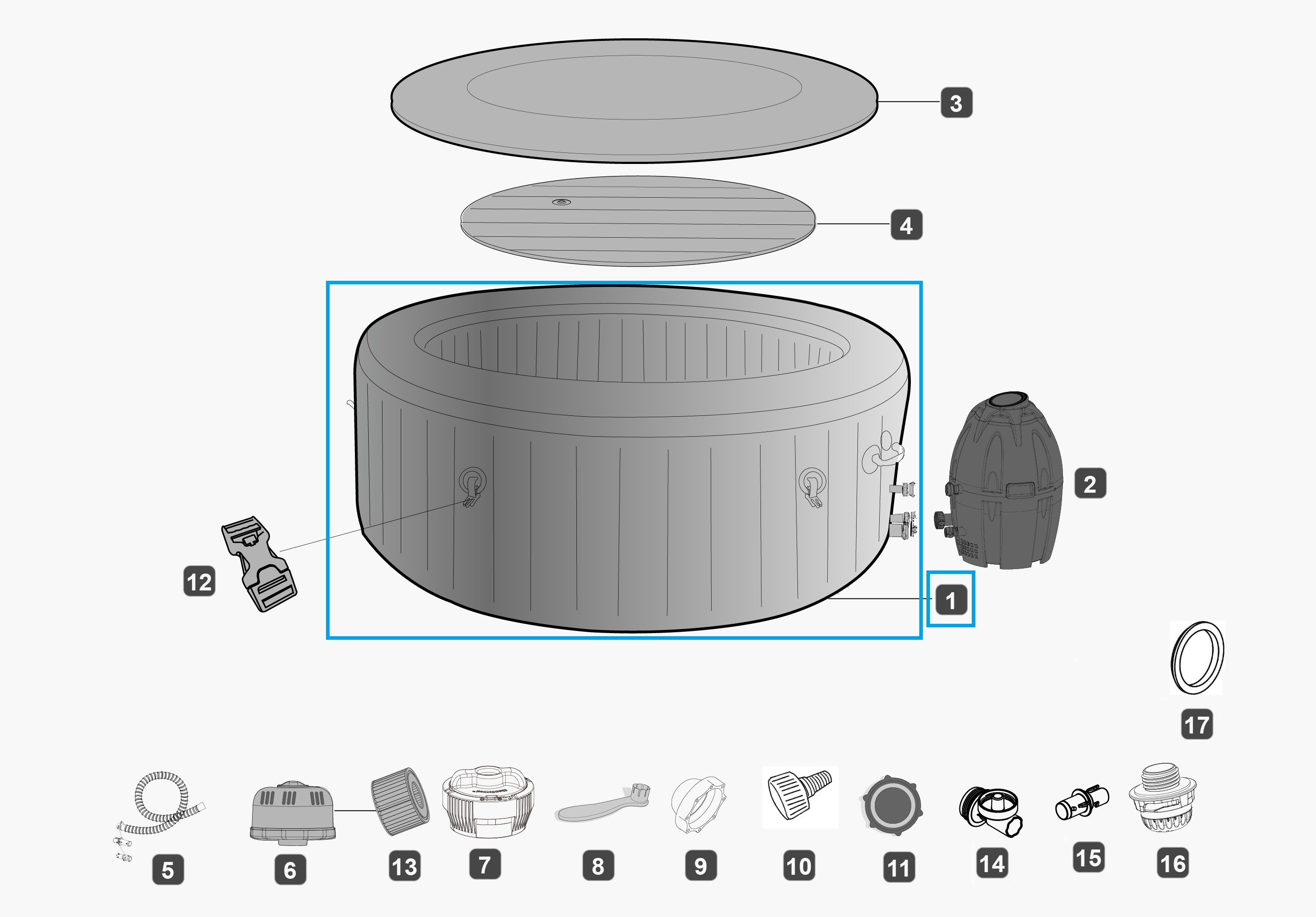 Bestway® Spare Part Liner for Lay-Z-Spa™ Palm Springs AirJet™ 196cm x 71cm