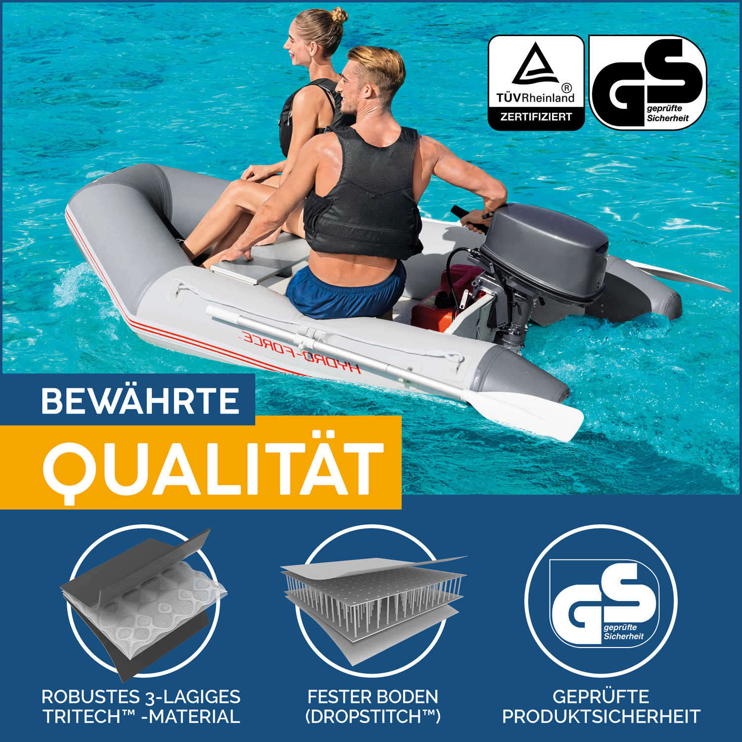 Hydro-Force™ Sportboot-Set Caspian™ 230 x 130 x 30 cm