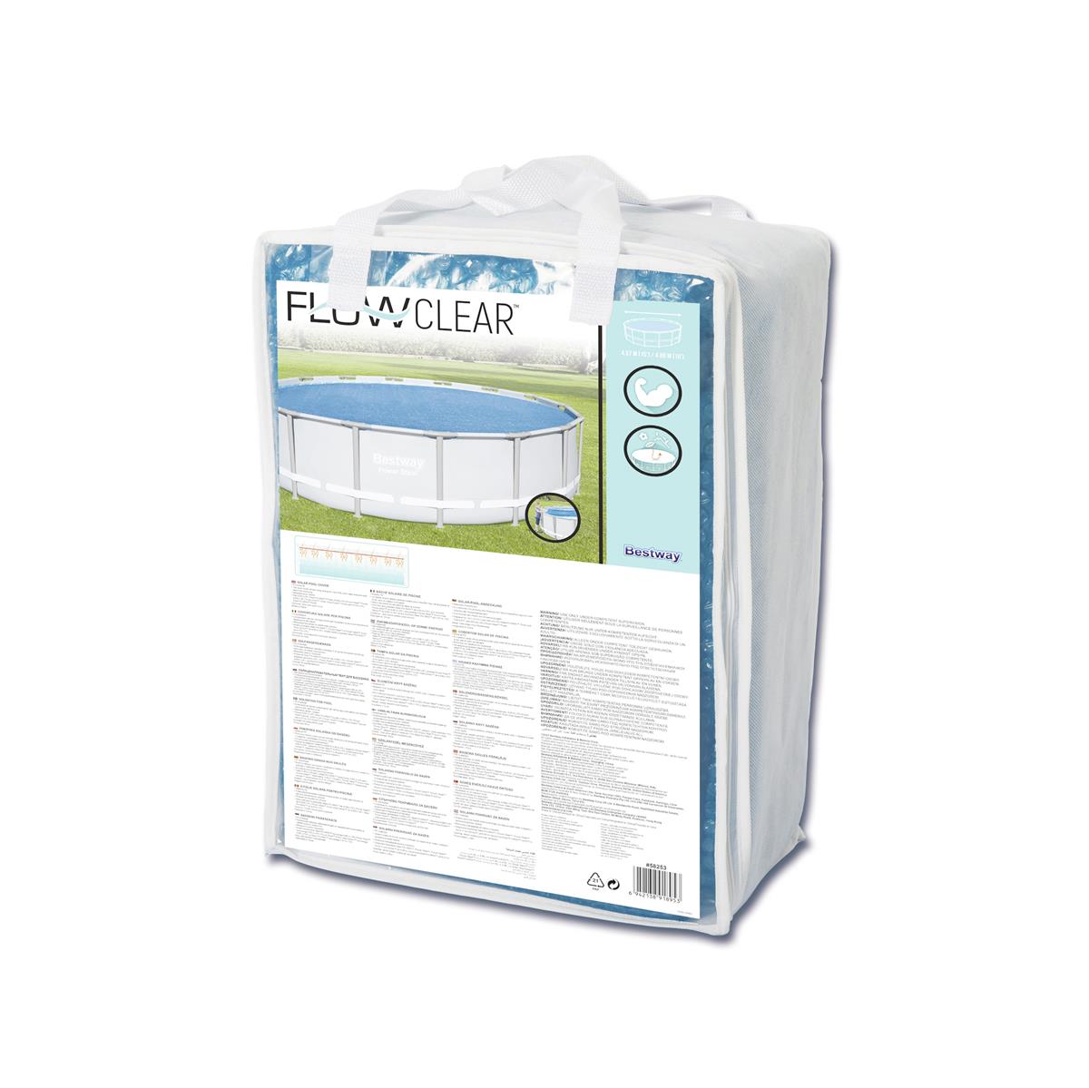Flowclear™ PE-Solarabdeckplane Ø 462 cm, blau, rund