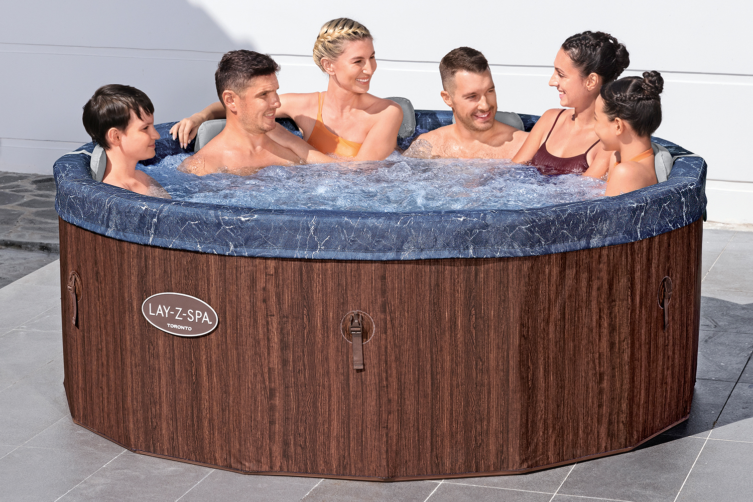 LAY-Z-SPA® Energiespar-Whirlpool Toronto AirJet™ mit Schaumstoffpaneelen & App-Steuerung, für 7 Personen Ø 190 x 70 cm