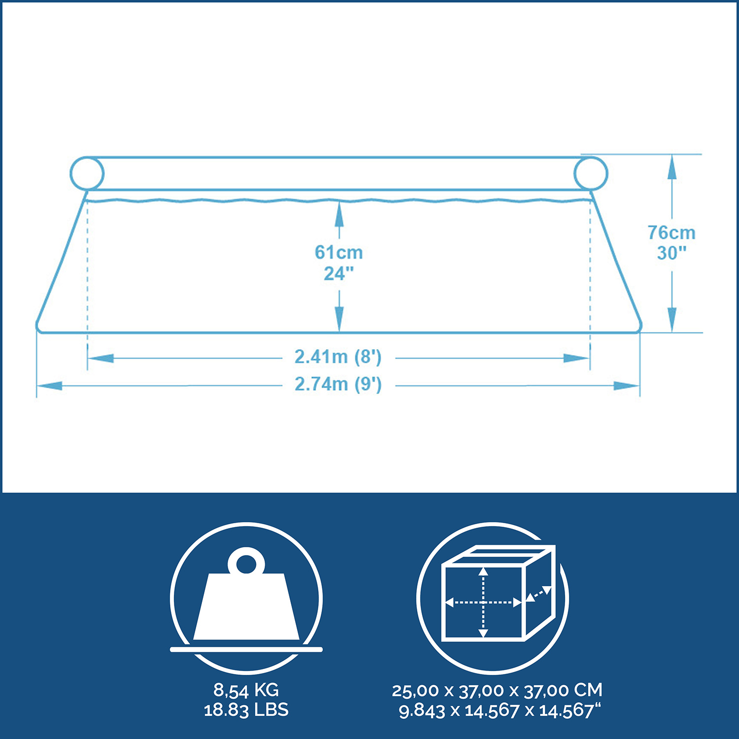 Fast Set™ OctoPool mit integerierten Wassersprinklern Ø 274 x 76 cm, blau mit Muster, rund Fast Set™ OctoPool mit integerierten Wassersprinklern Ø 274 x 76 cm, blau mit Muster, rund