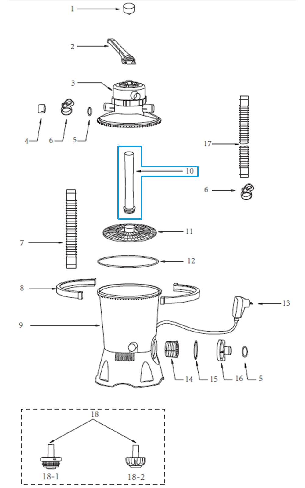 Bestway® Spare Part Center pipe hub for Flowclear™ sand filter unit  (3.028 l/h | 2023 ) Bestway® Spare Part Center pipe hub for Flowclear™ sand filter unit  (3.028 l/h | 2023 )