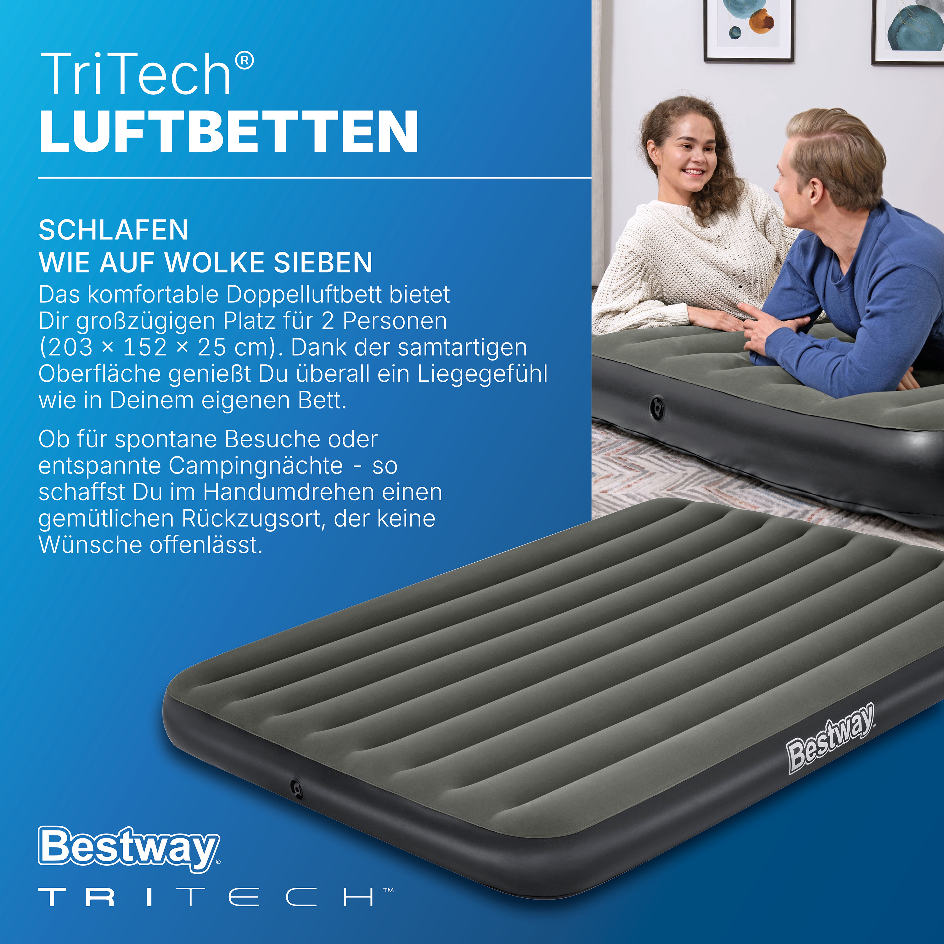 TriTech® Doppelluftbett 203 x 152 x 25 cm