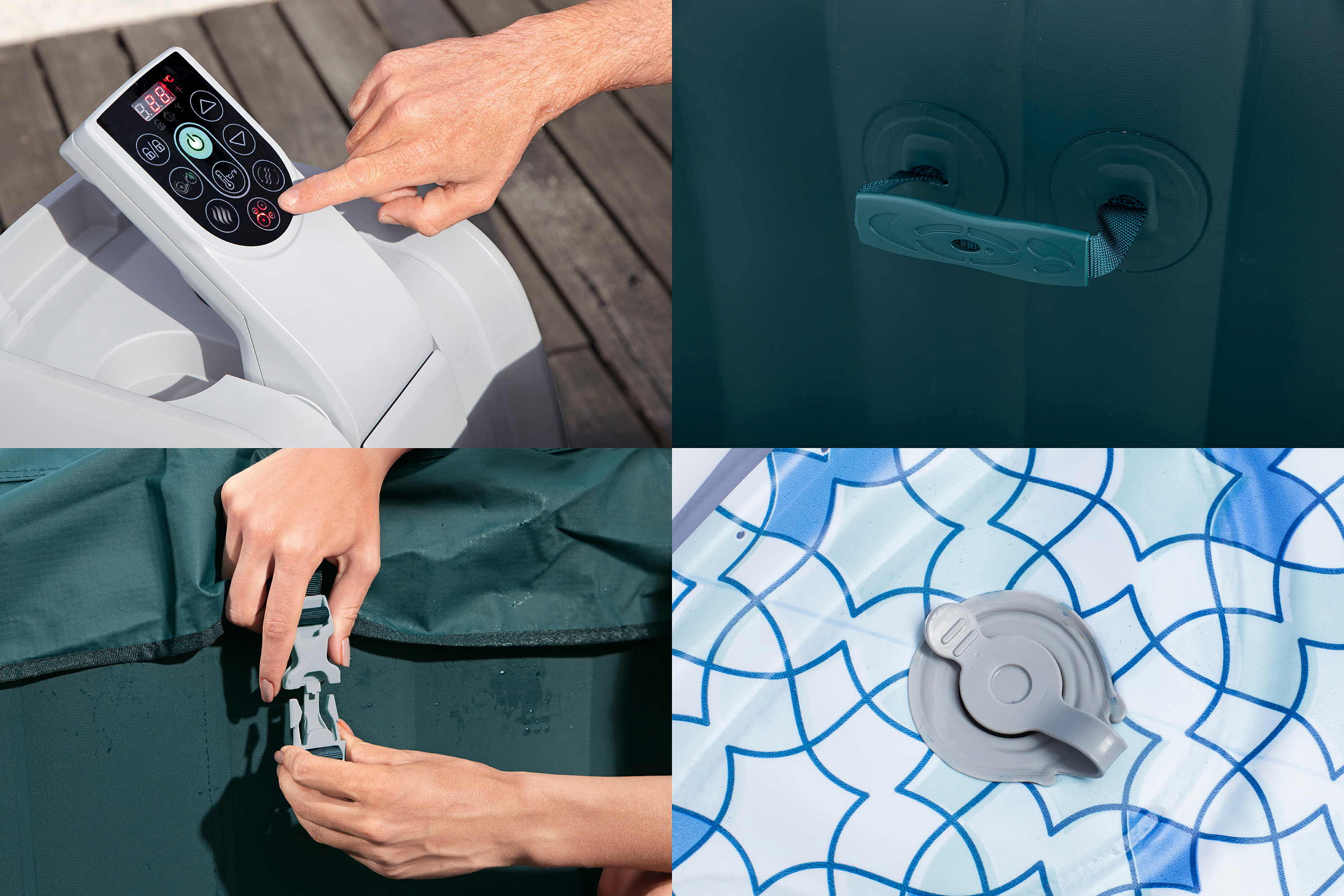 LAY-Z-SPA® Energiespar Whirlpool Ibiza AirJet™, für 4 Personen, 180 x 180 x 66 cm, Dunkelgrün