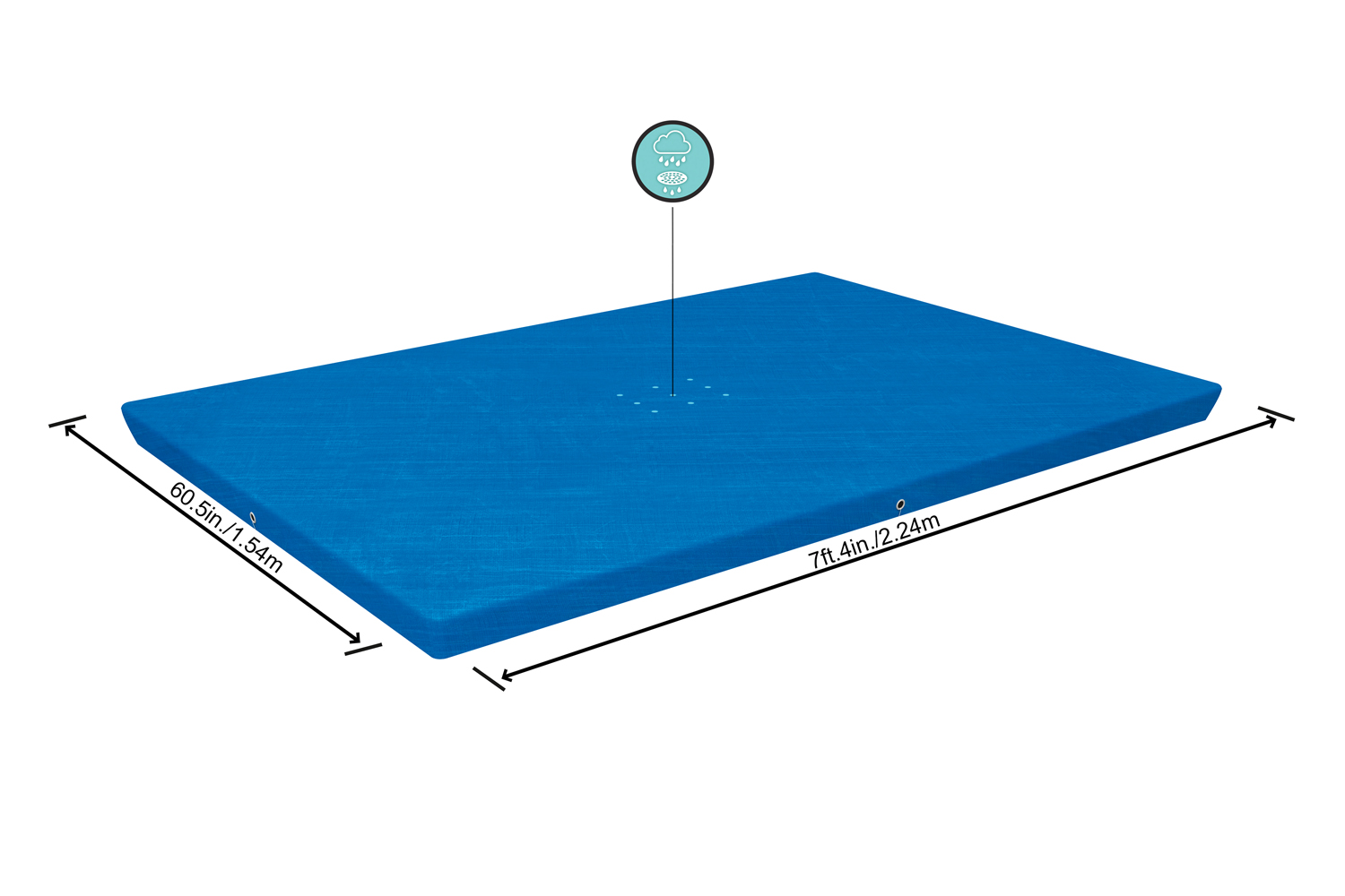 PE-Abdeckplane 224 x 154 cm, blau, eckig