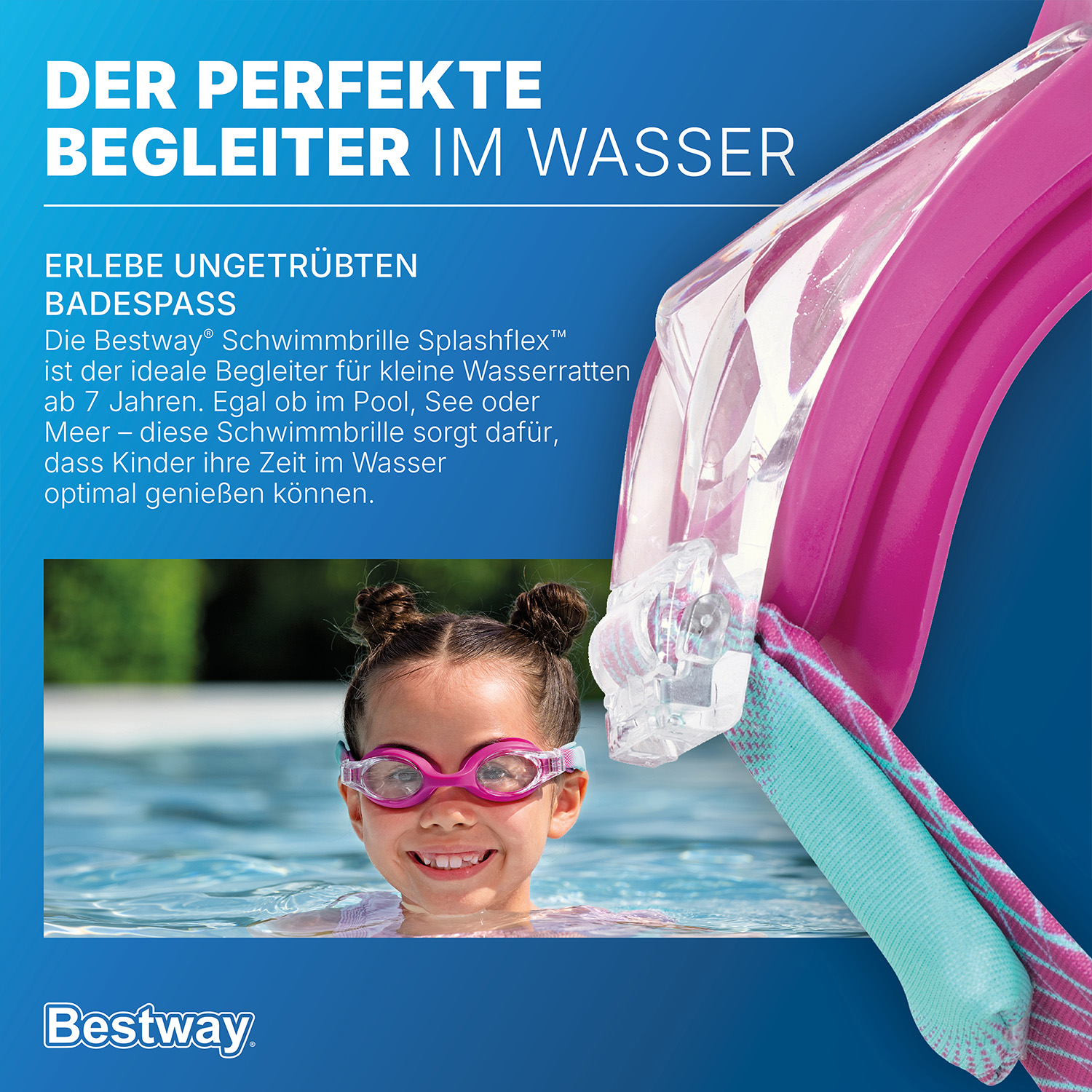 Schwimmbrille Splashflex™ ab 7 Jahren Pink