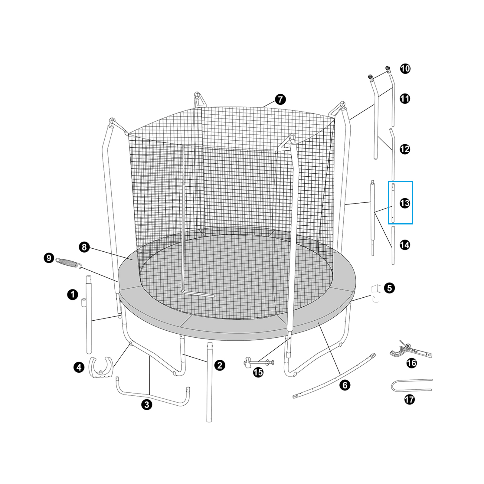 Bestway® Spare Part Lower Frame Support for 8' x 8'2"/2.44m x 2.50m Xtreme Air Trampoline