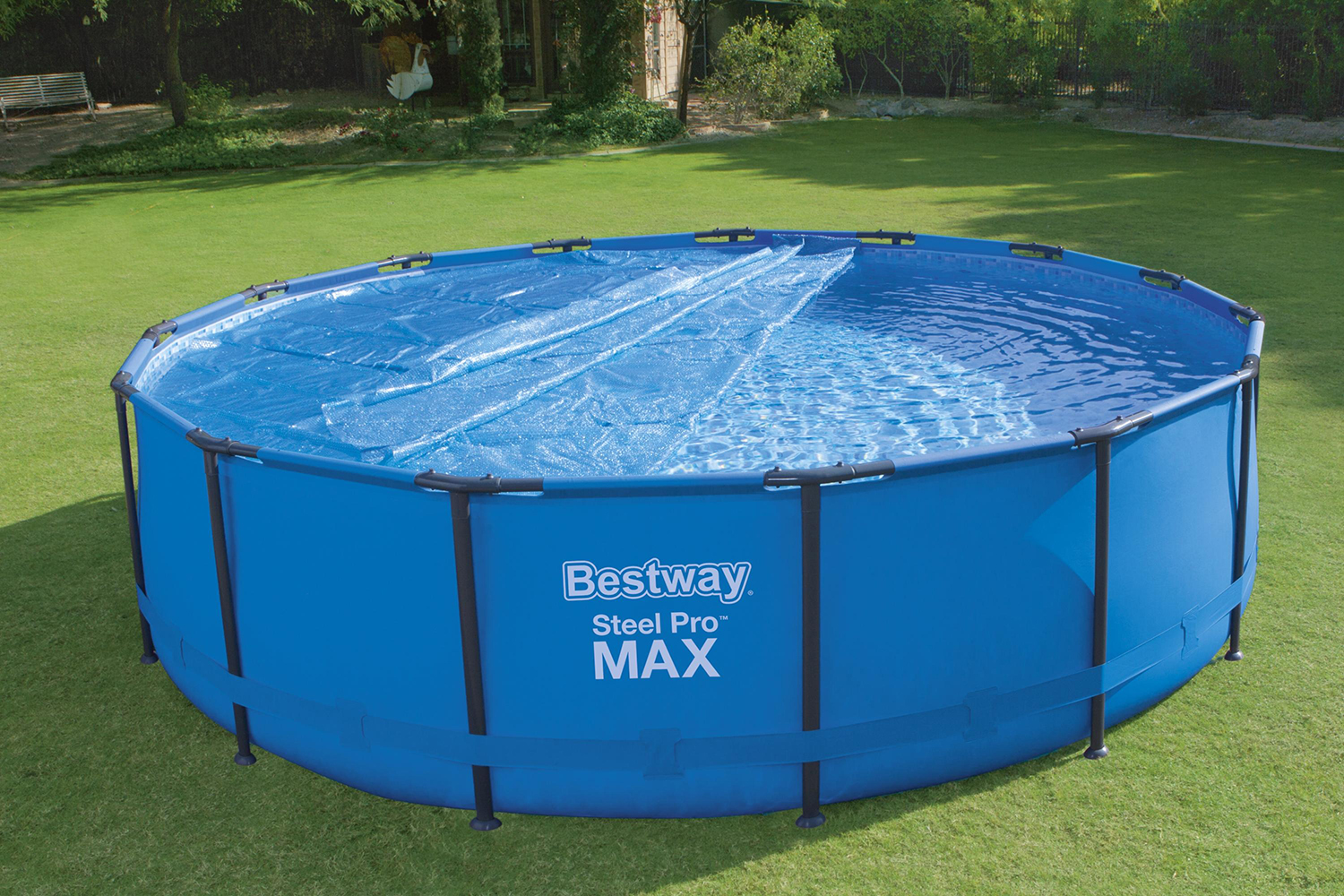 Flowclear™ PE Solarabdeckplane Ø 462 cm, blau, rund Flowclear™ PE Solarabdeckplane Ø 462 cm, blau, rund