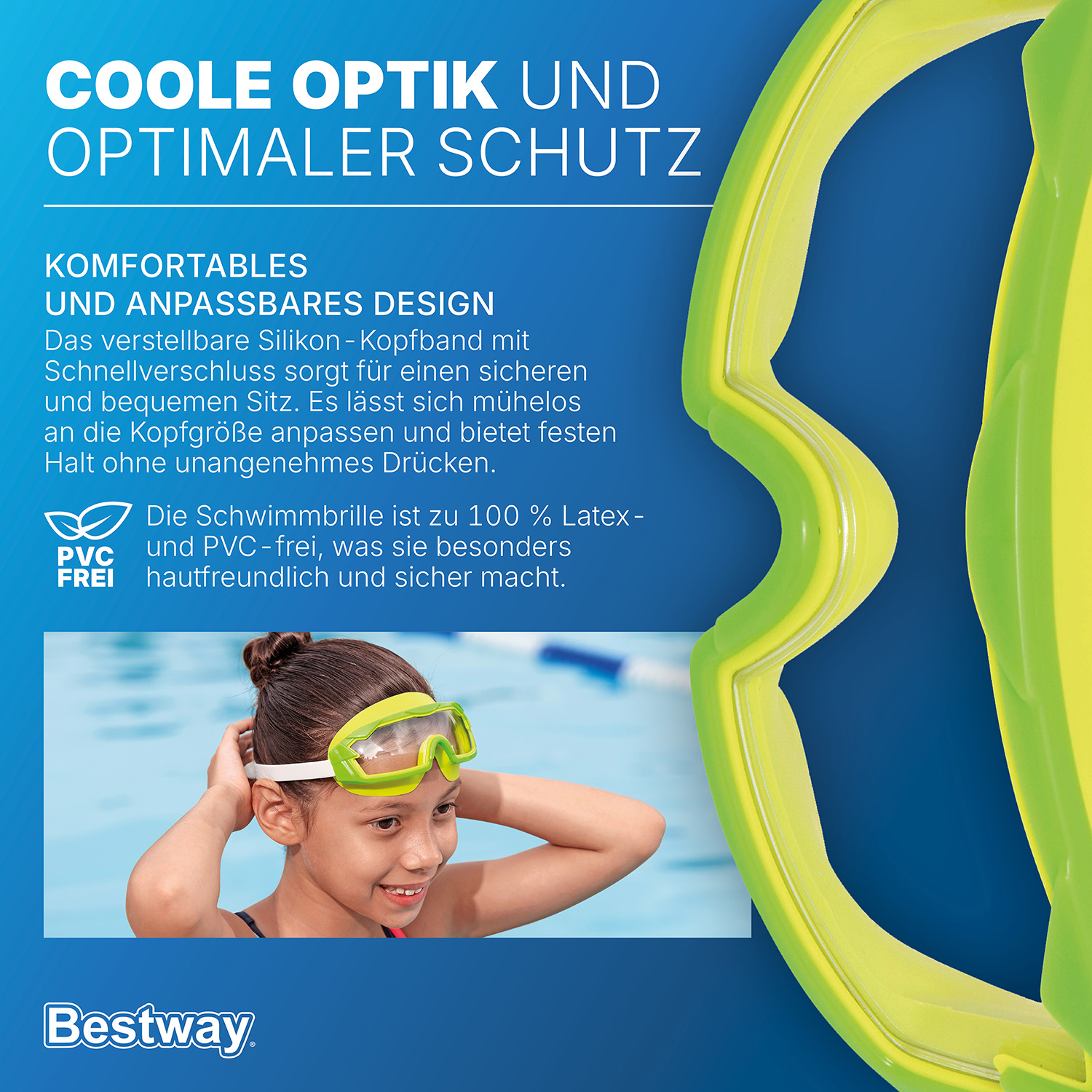 Schwimmbrille Tidal Surge™ ab 7 Jahren, Grün