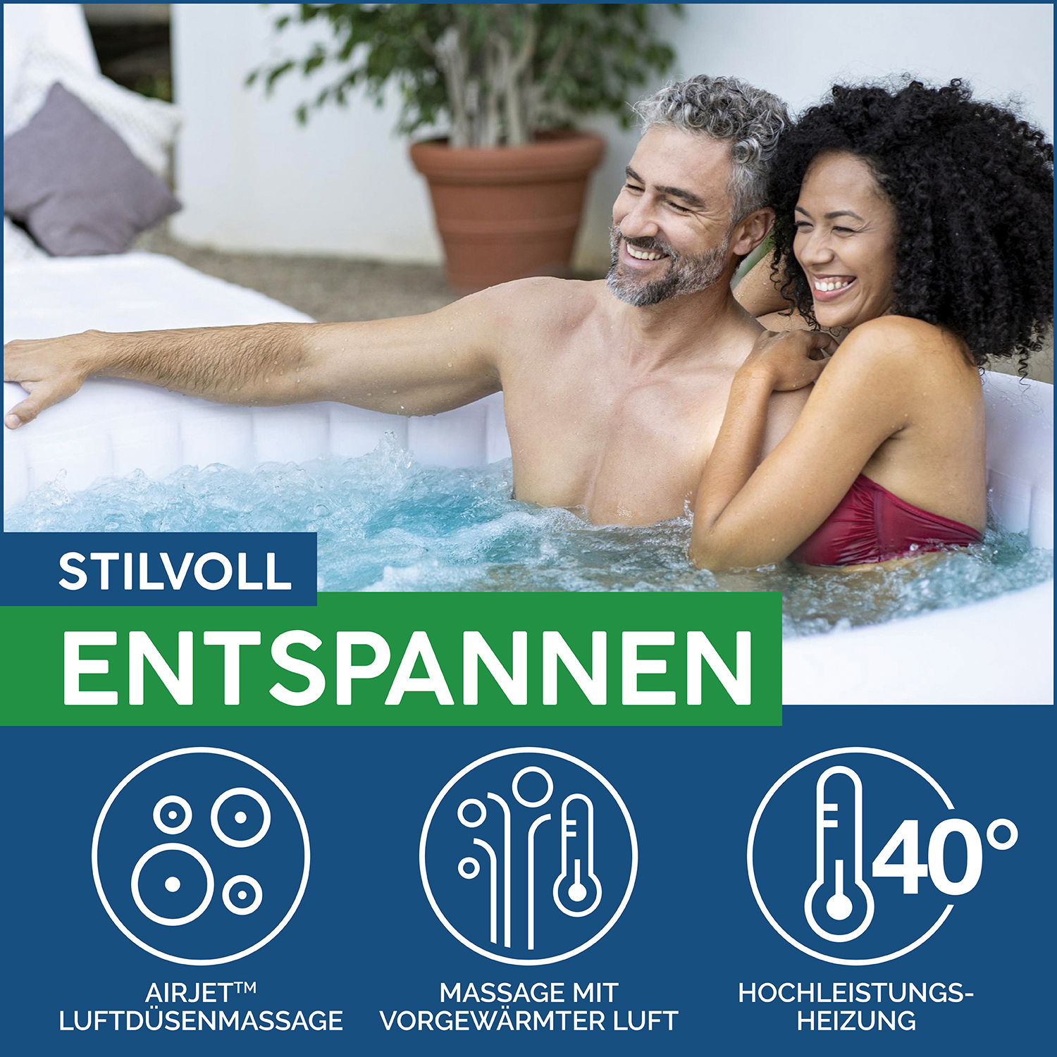 LAY-Z-SPA® Whirlpool Cancun AirJet™ Ø 180 x 66 cm, rund