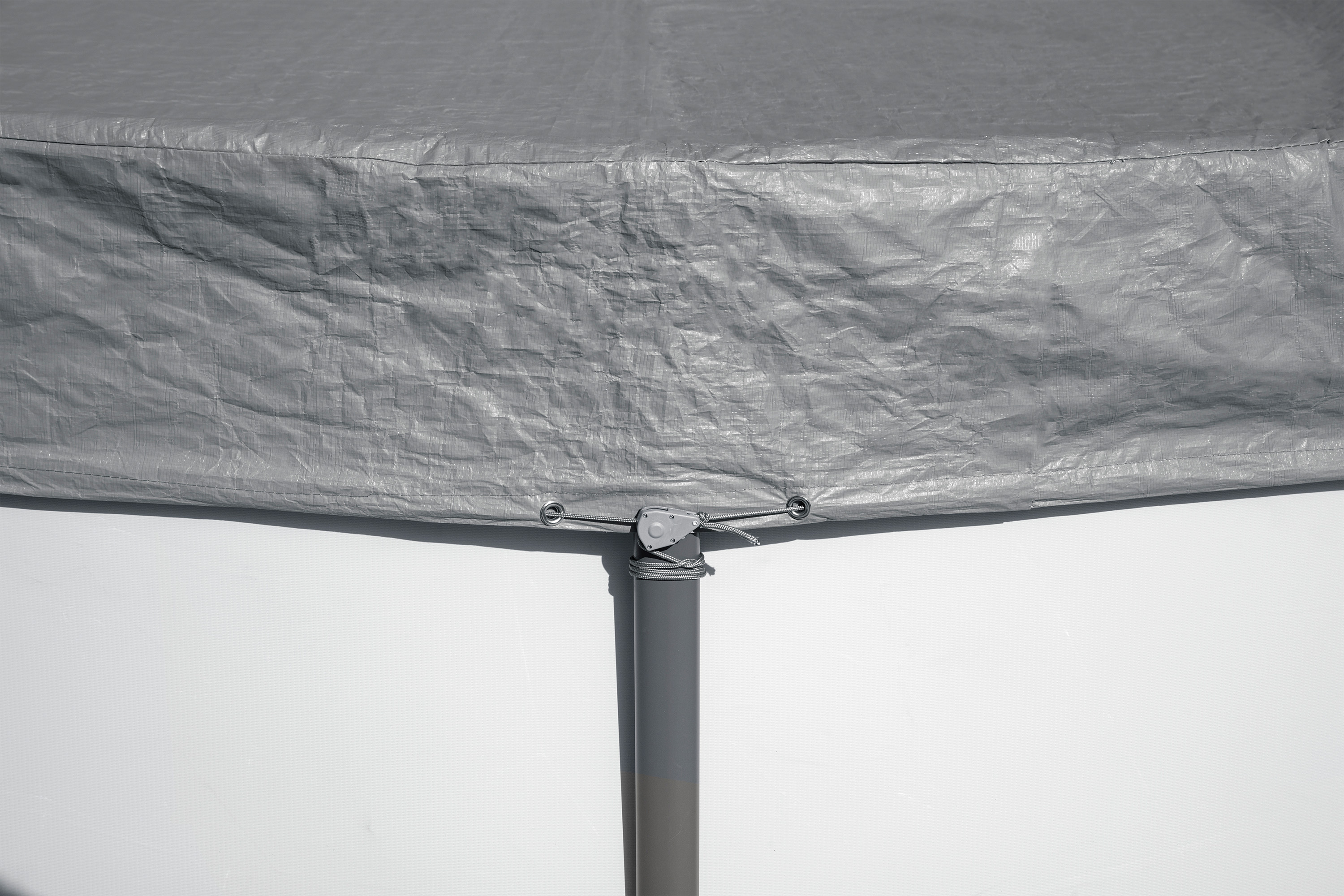 Winterfeste Premium Abdeckplane Ø 305 cm, grau, rund