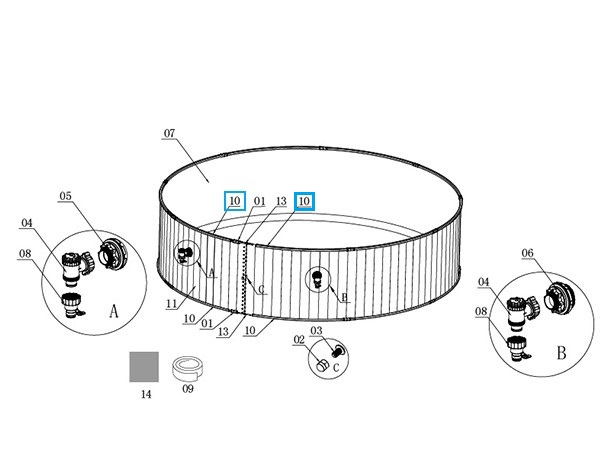 Bestway® Spare Part Rail (blue) for Hydrium™ pool Ø 460 x 90 cm, round Bestway® Spare Part Rail (blue) for Hydrium™ pool Ø 460 x 90 cm, round
