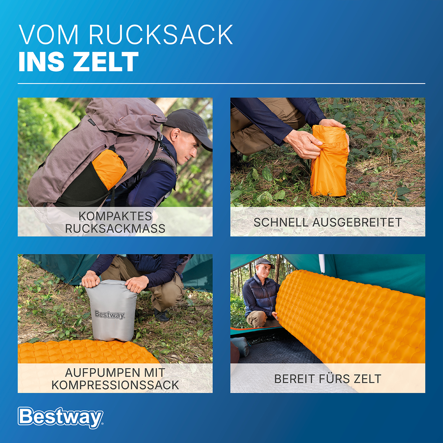 Aufblasbare Single XL TPU Isomatte Ridgelite™ für Mumienschlafsäcke 193 x 63,5 x 7,5 cm