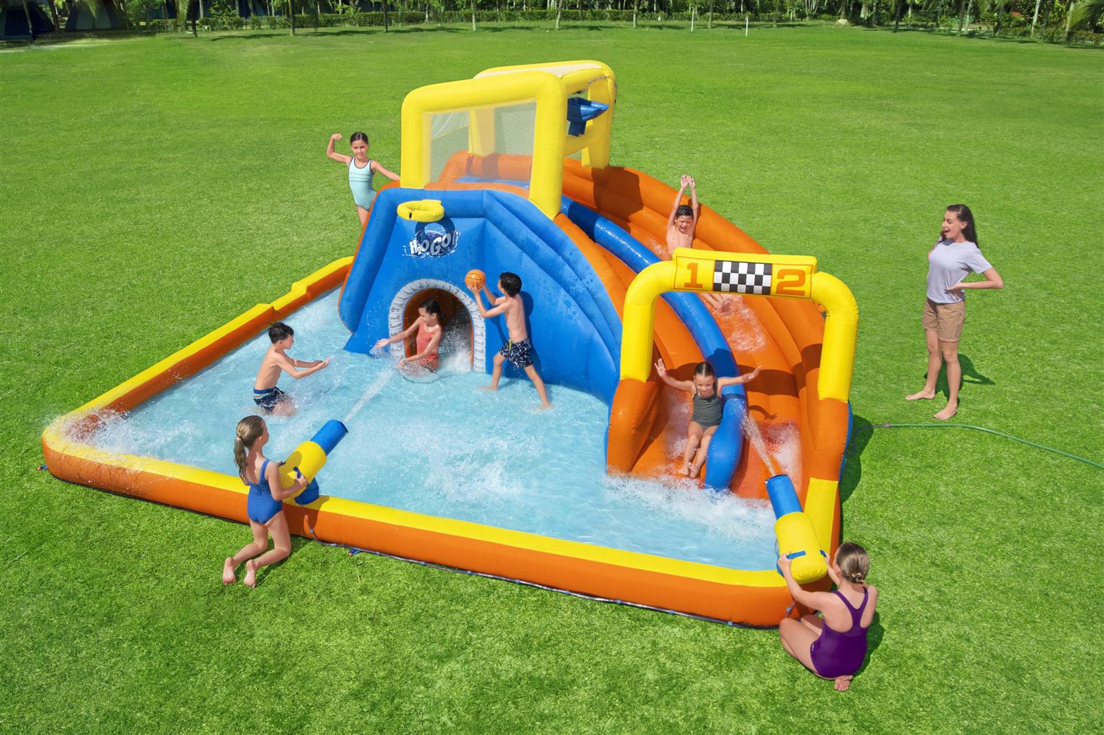 H2OGO!® Mega-Wasserpark mit Dauergebläse Speedway 551 x 502 x 265 cm