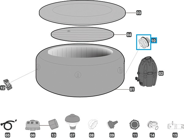 Bestway® Spare Part Screw valve for LAY-Z-SPA® whirlpools (2017 to 2019)