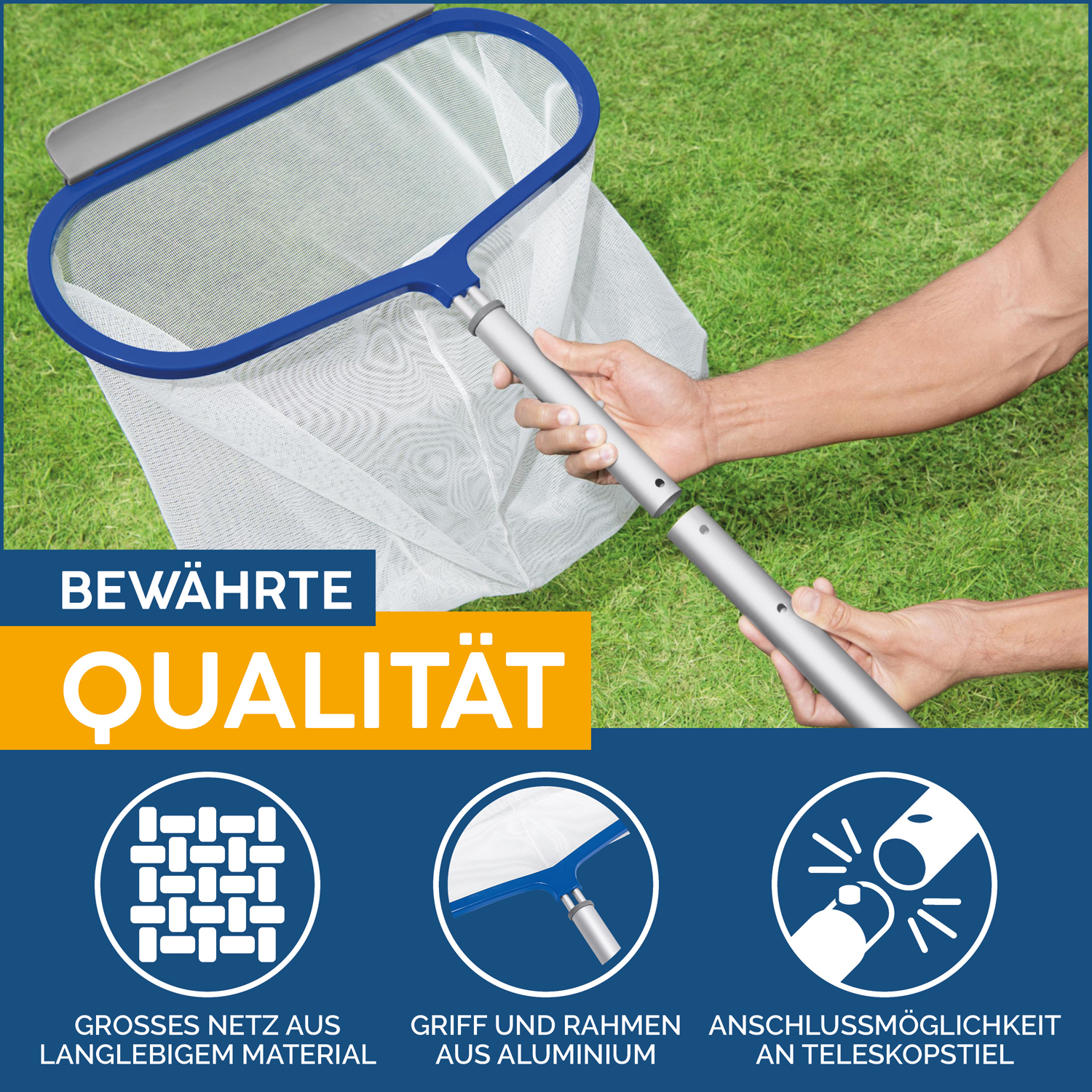 Flowclear™ Poolkescher AquaRake™ Deluxe für Teleskopstange 50 x 48 x 2,8 cm