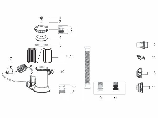 Bestway® Spare Part Set Filter cover, vent valve & gasket for various Flowclear™ filter units