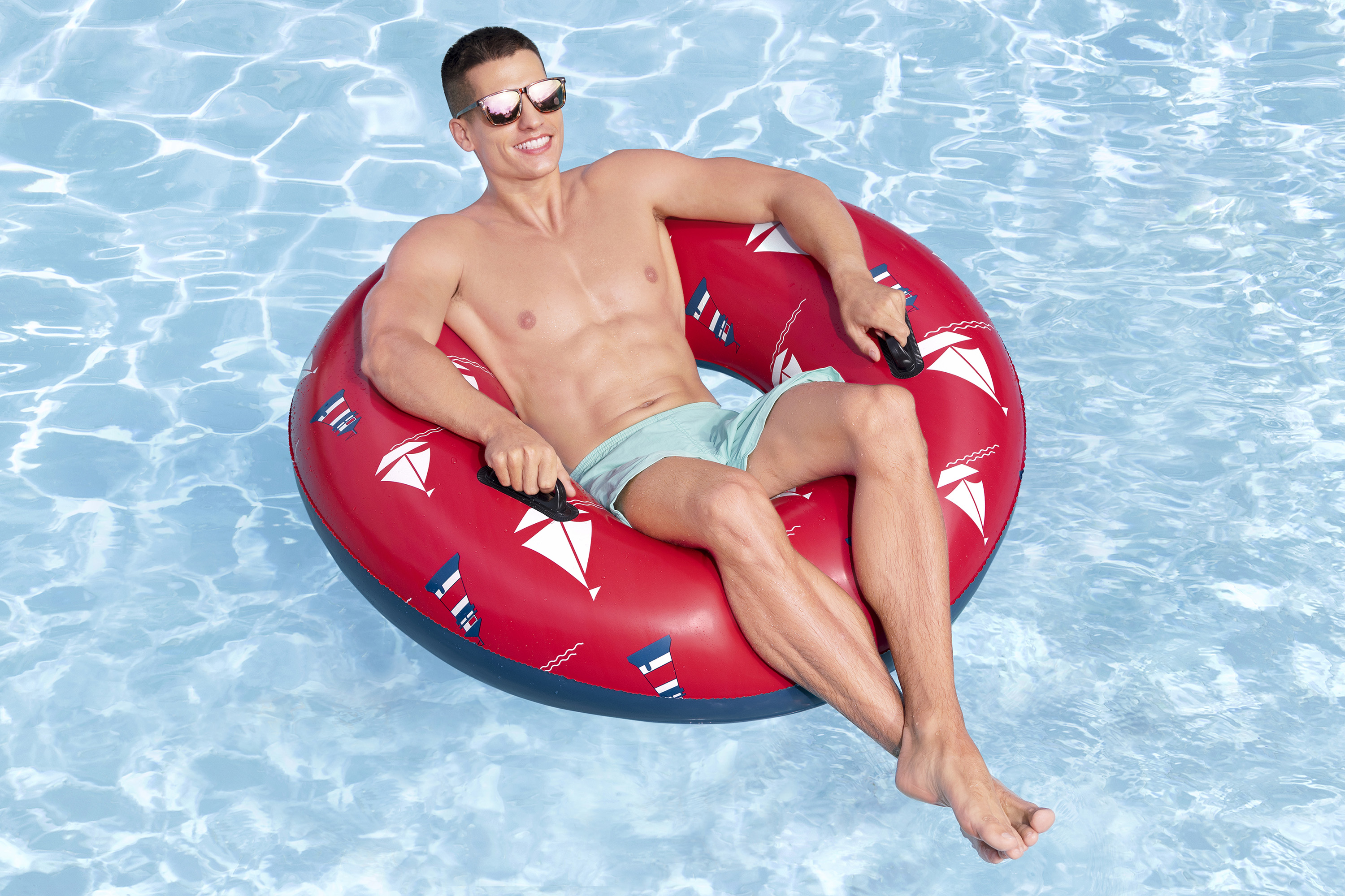 Schwimmring Nautical Ø 105 x 33 cm, Rot