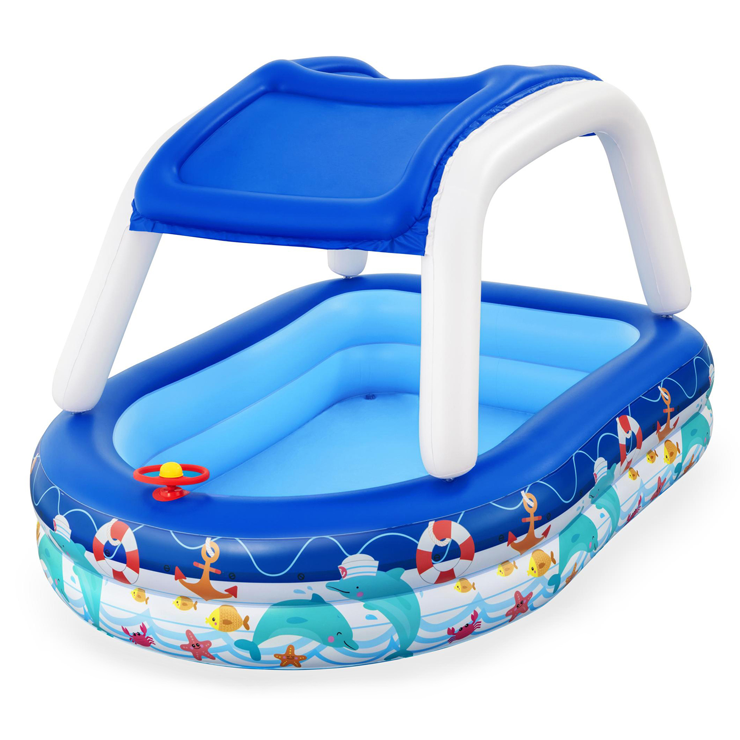 Family Pool mit Sonnenschutzdach Sea Captain 213 x 155 x 132 cm