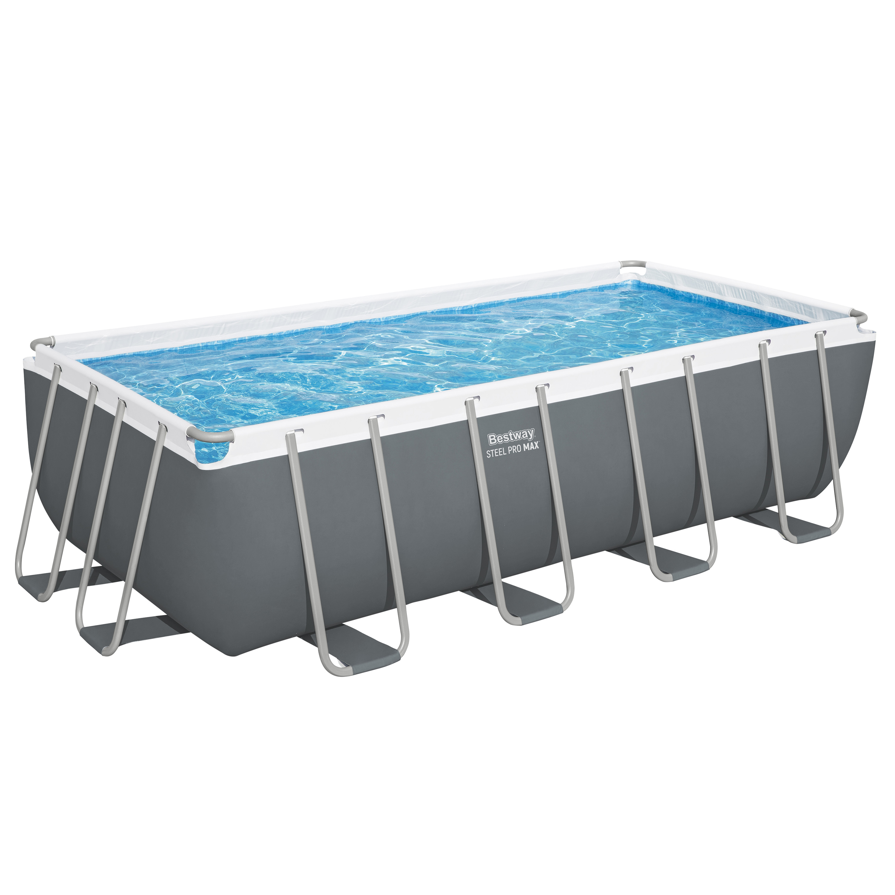 Steel Pro MAX™ Solo Pool ohne Zubehör 488 x 244 x 122 cm, grau, eckig