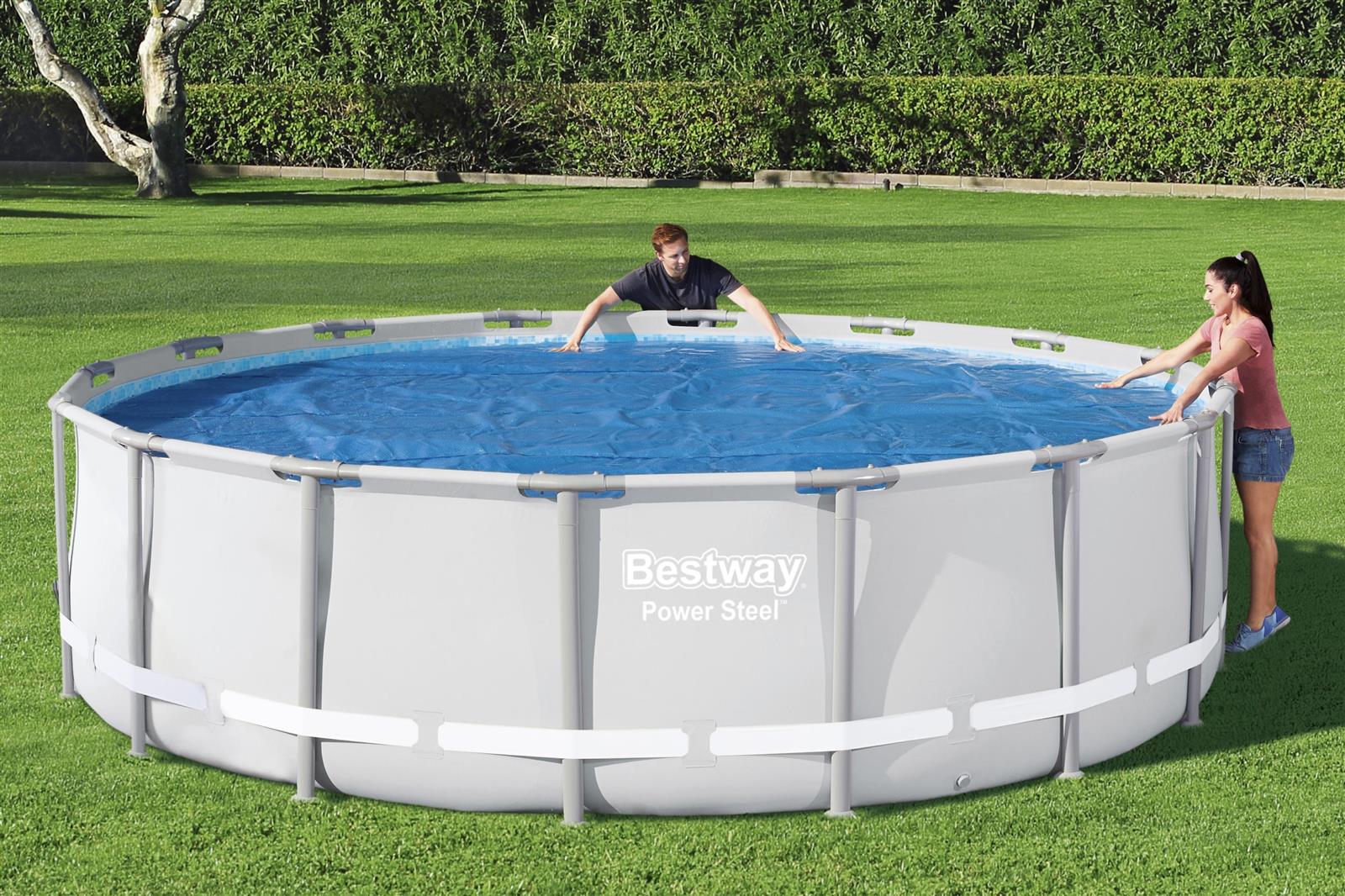 Flowclear™ PE-Solarabdeckplane Ø 462 cm, blau, rund