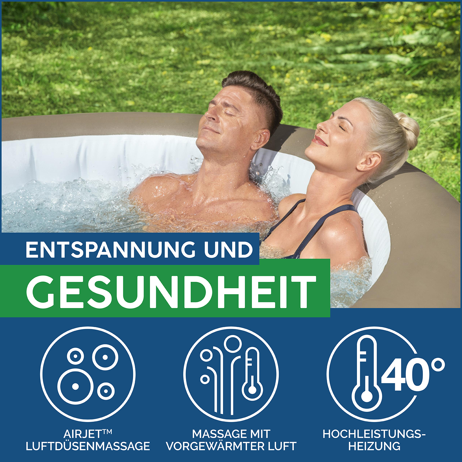 LAY-Z-SPA® Whirlpool Palm Springs AirJet™ Ø 196 x 71 cm, rund