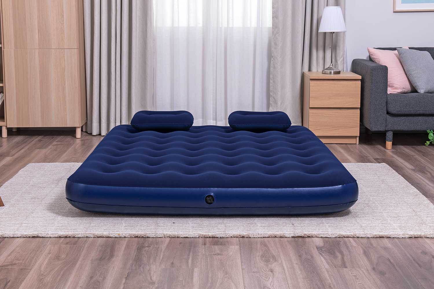 Doppelluftbett  mit externer Handpumpe 203 x 152 x 22 cm