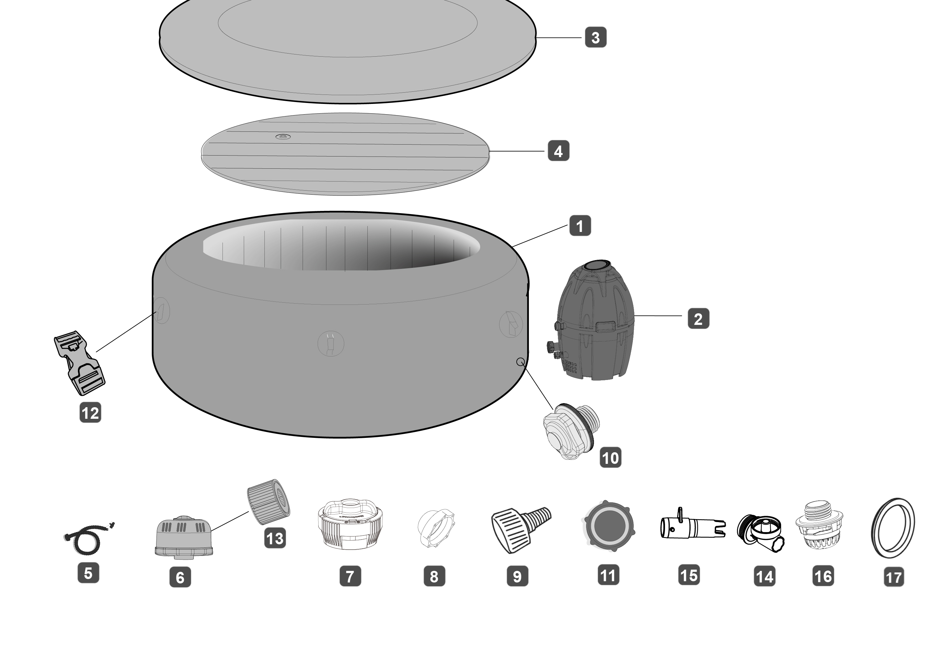Bestway® Spare Part Washer for water inlet set (2 pieces) for LAY-Z-SPA® AirJet / Plus™ whirlpools Bestway® Spare Part Washer for water inlet set (2 pieces) for LAY-Z-SPA® AirJet / Plus™ whirlpools