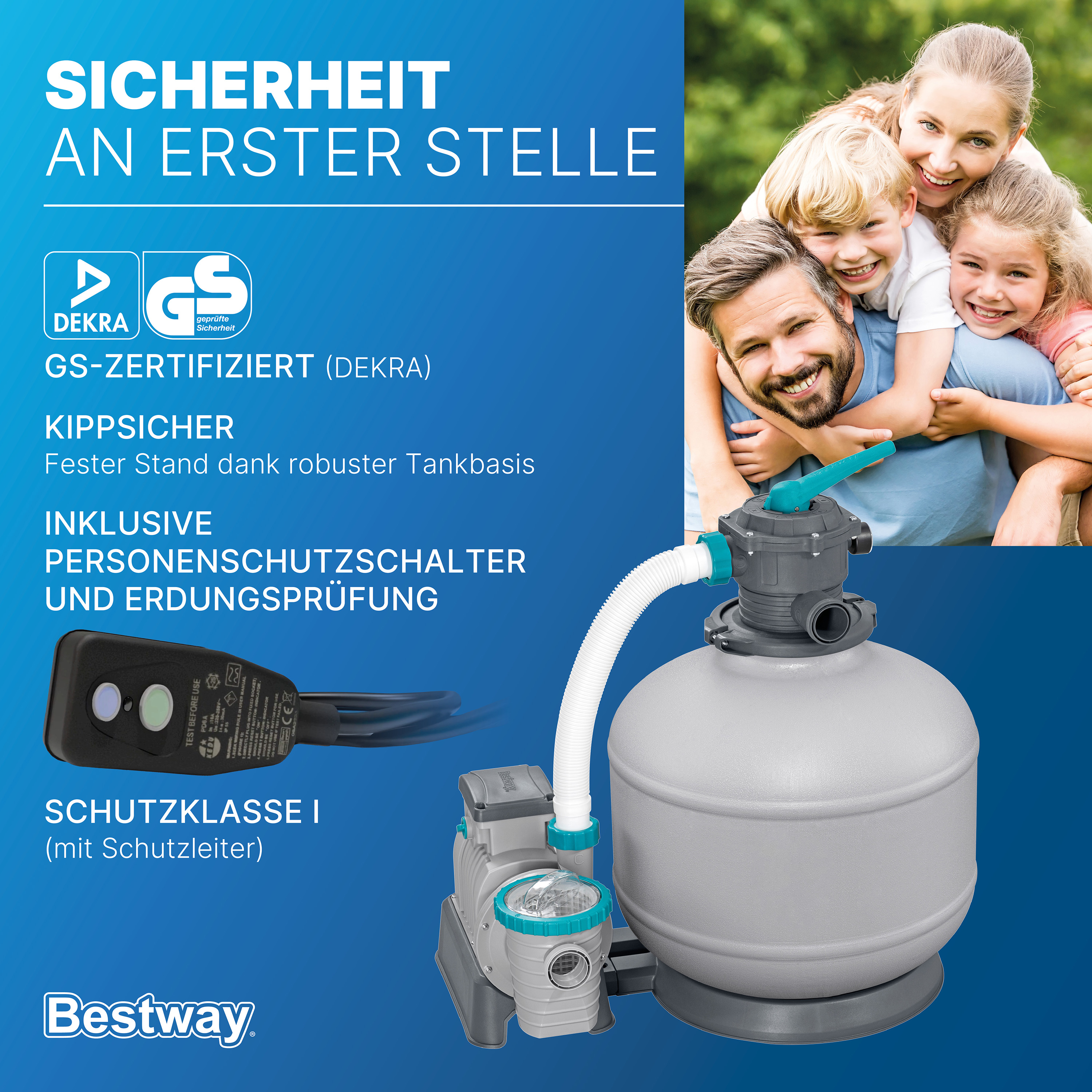 Sandfilteranlage mit Zeitschaltuhr 11.355 l/h, 500 W