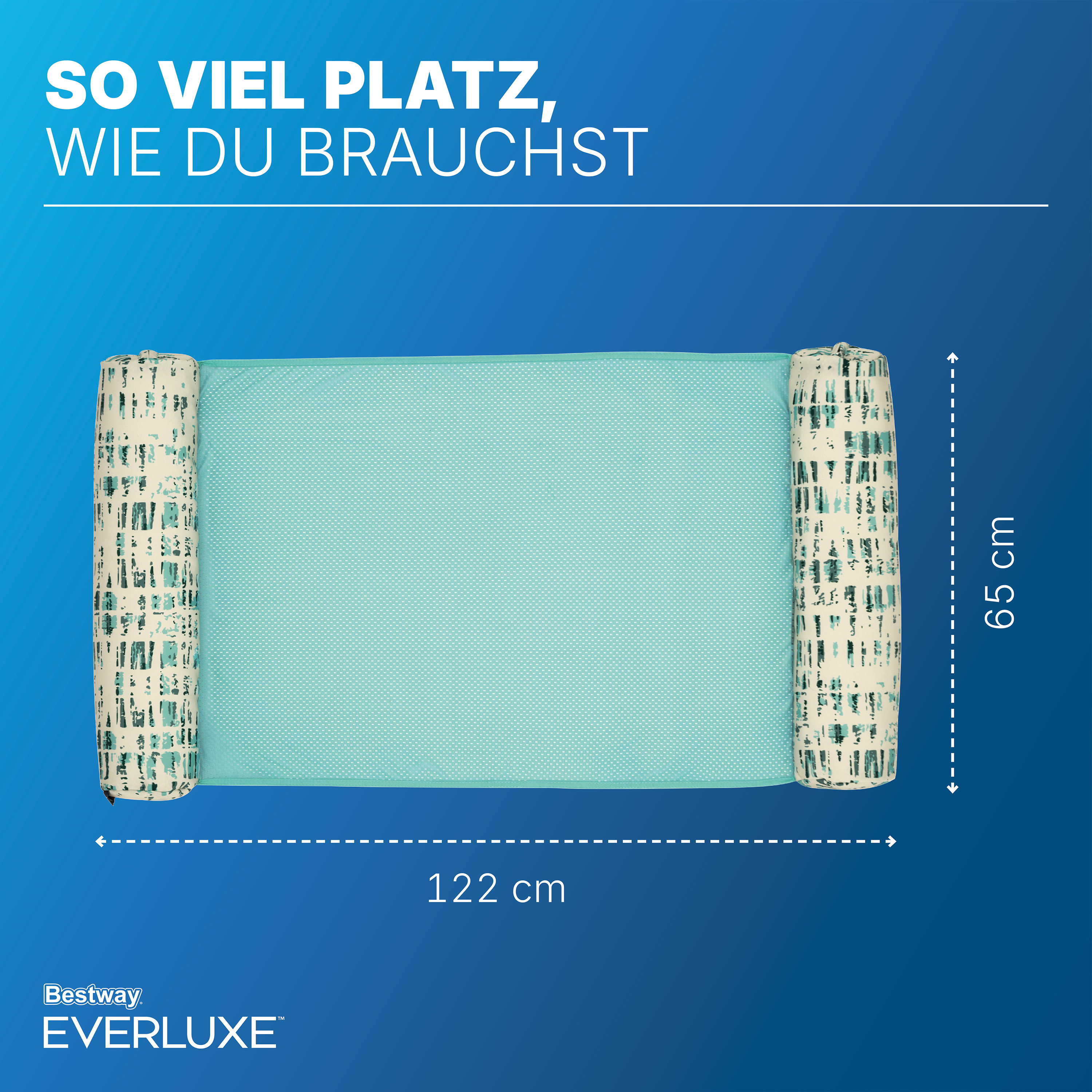 Everluxe™ Pool-Hängematte mit Textiloberfläche und EPS-Perlen-Füllung 122 x 65 x 15 cm