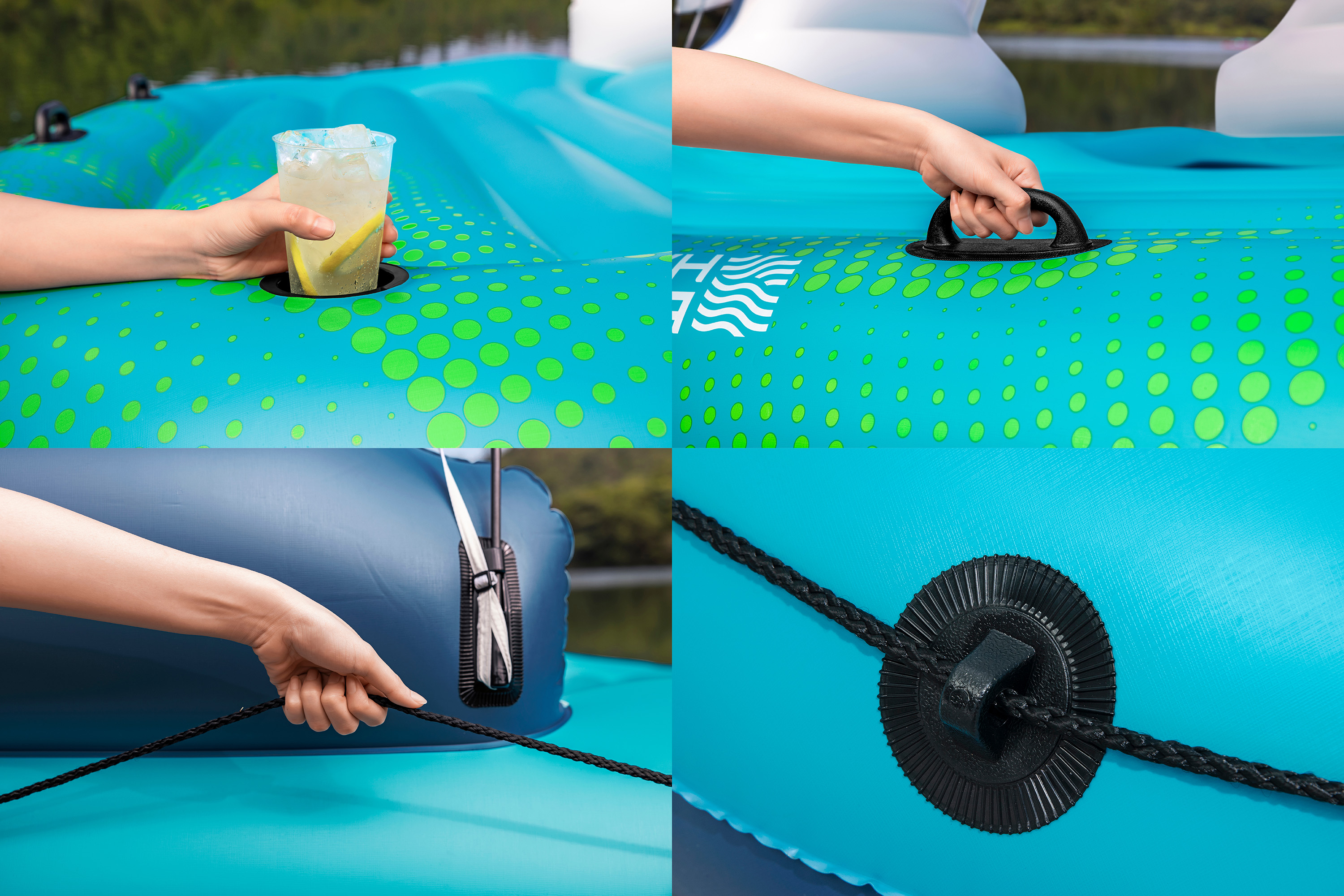 Hydro Force®  5 Personen Badeinsel Sonnenlounge 280 x 257 x 81 cm