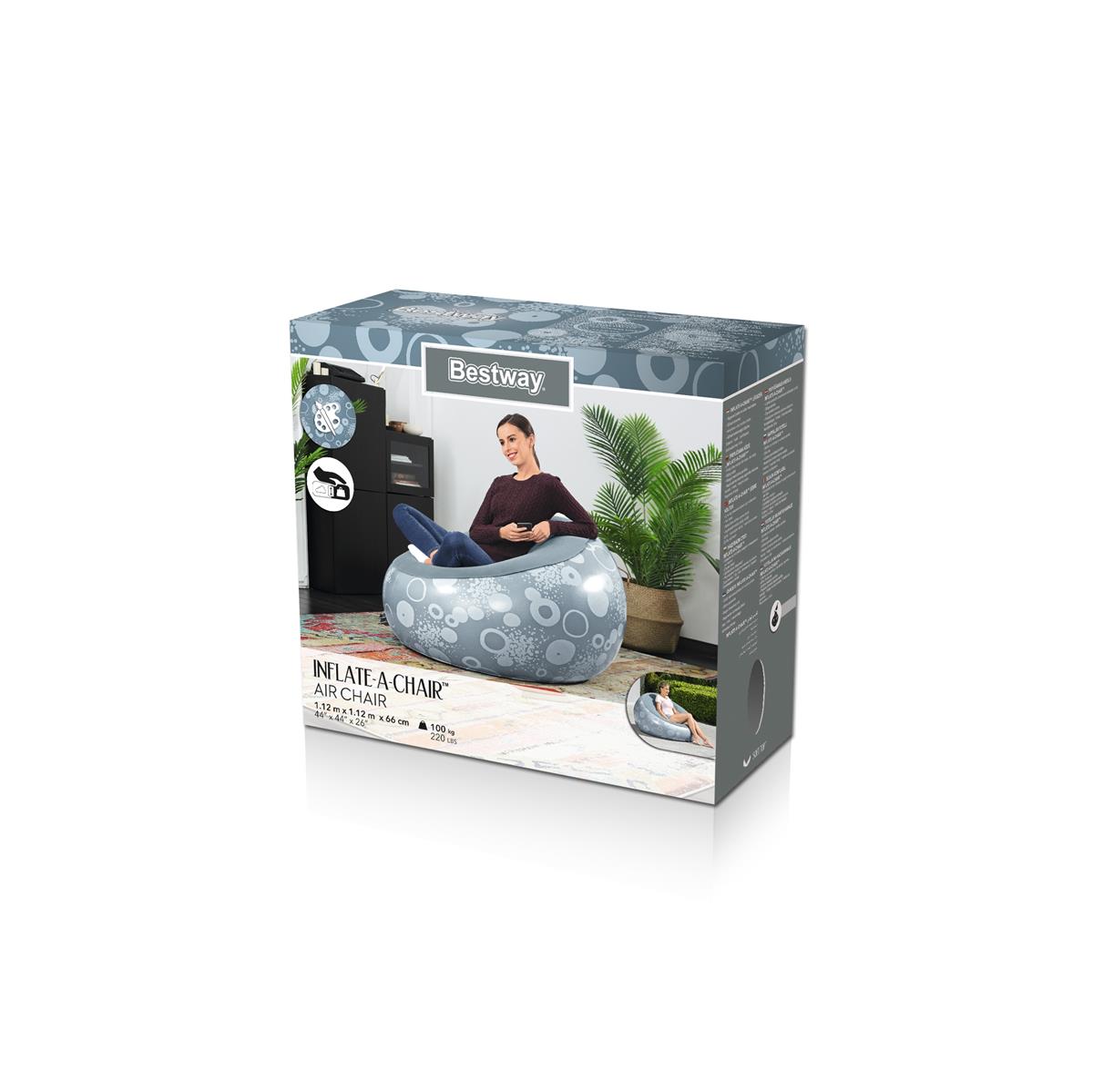 Bestway® Inflate-A-Chair™ Luftsessel 112 x 112 x 66 cm, sortiert