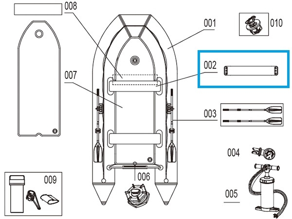 Bestway® Spare Part Bench seat for Hydro-Force™ Sunsaille Sport boat, 6 persons, 380 x 180 x 46 cm