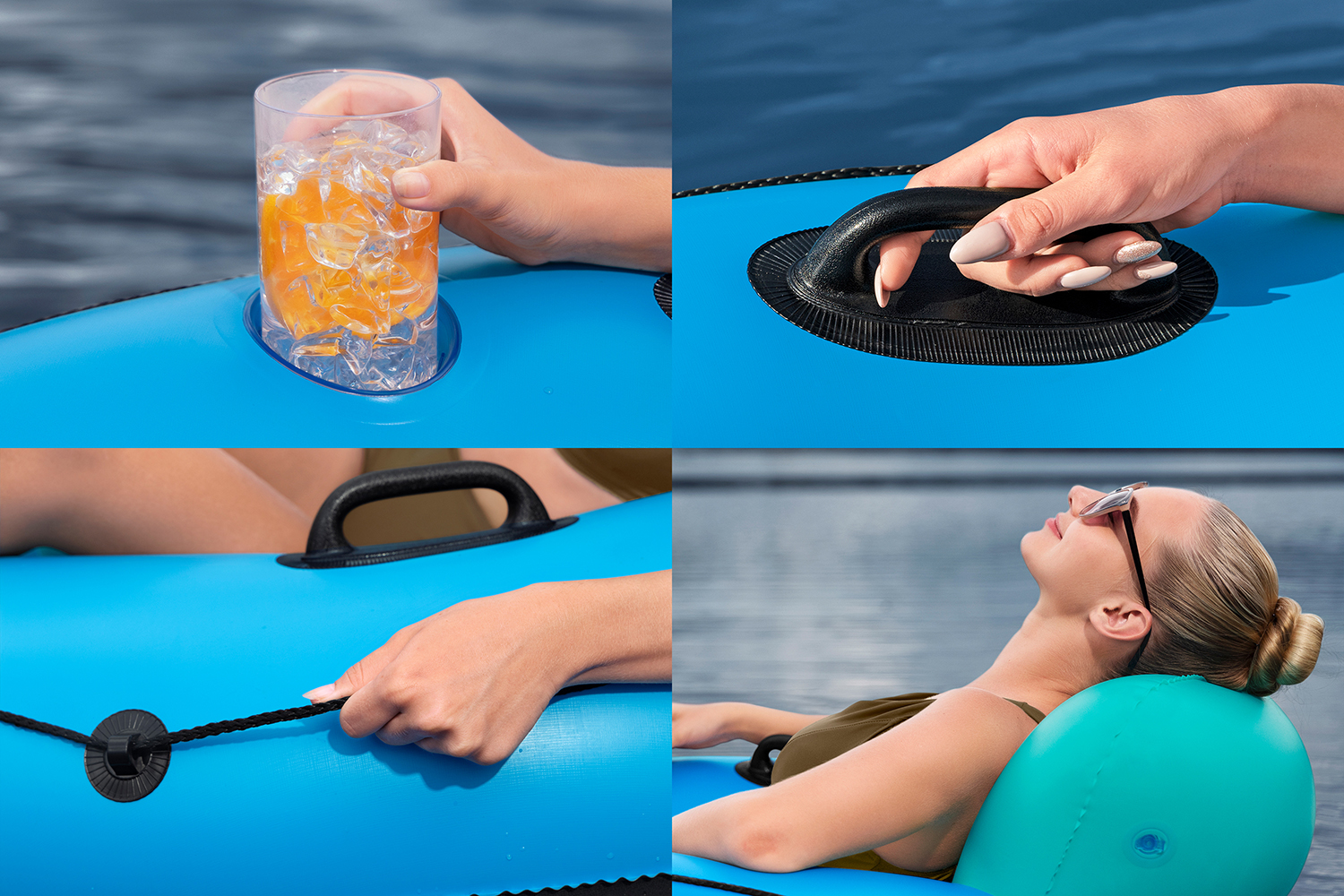 Hydro-Force™ Schwimmring White Cap Rider™ mit Rückenlehne Ø 119 cm