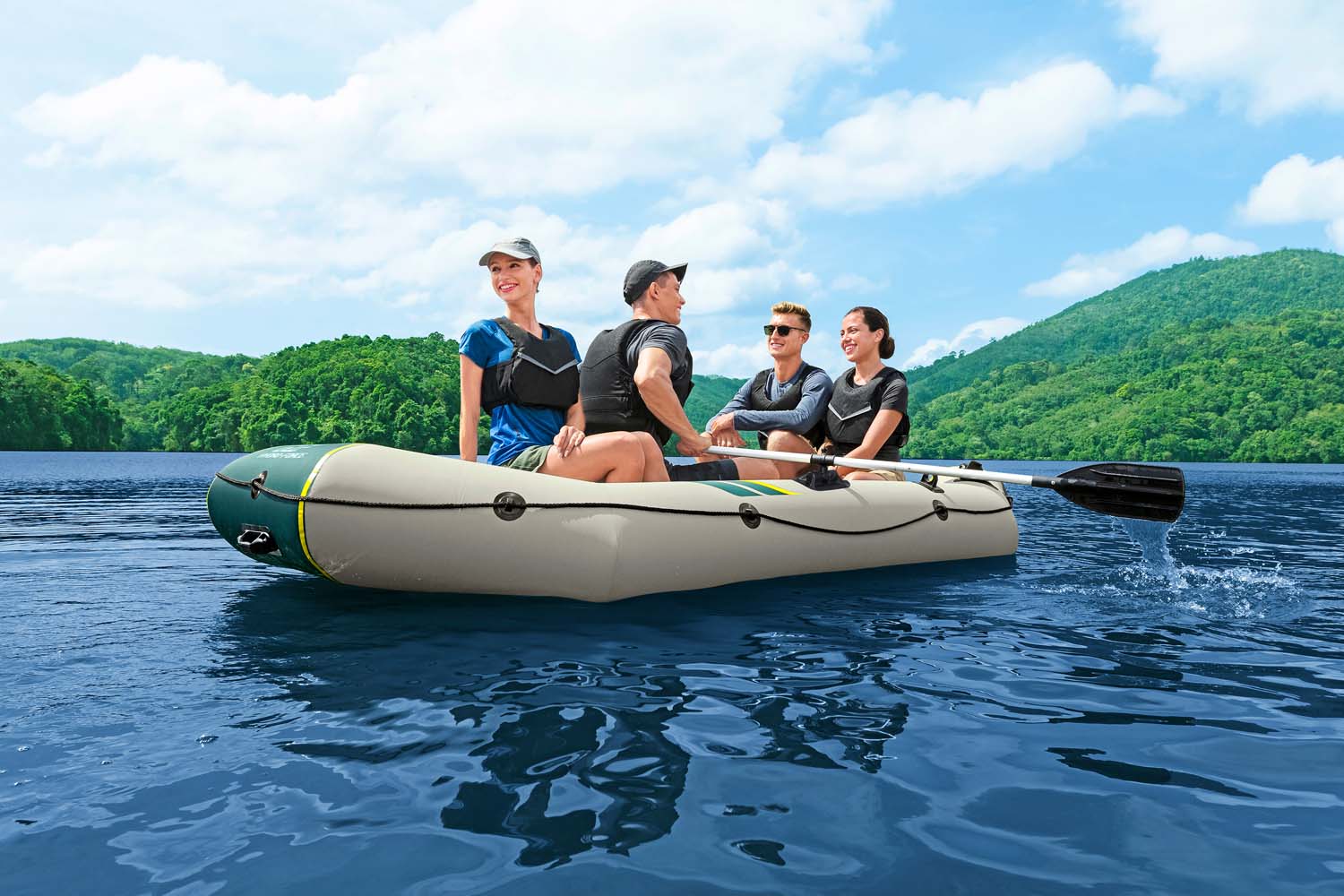 Hydro-Force™ Schlauchboot Komplett-Set Ranger Elite™ X4 320 x 148 x 47 cm