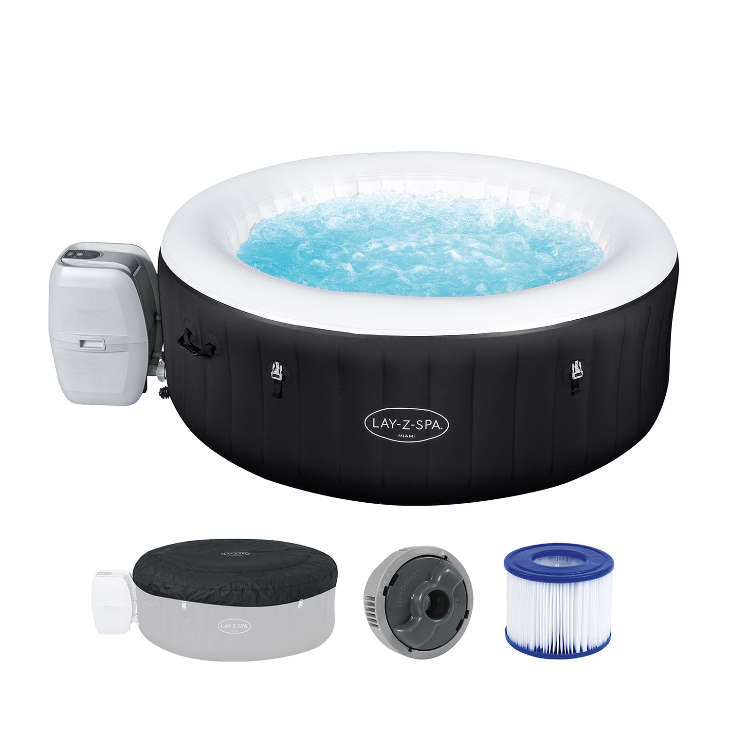 LAY-Z-SPA® Whirlpool Miami AirJet™ Ø 180 x 66 cm, rund