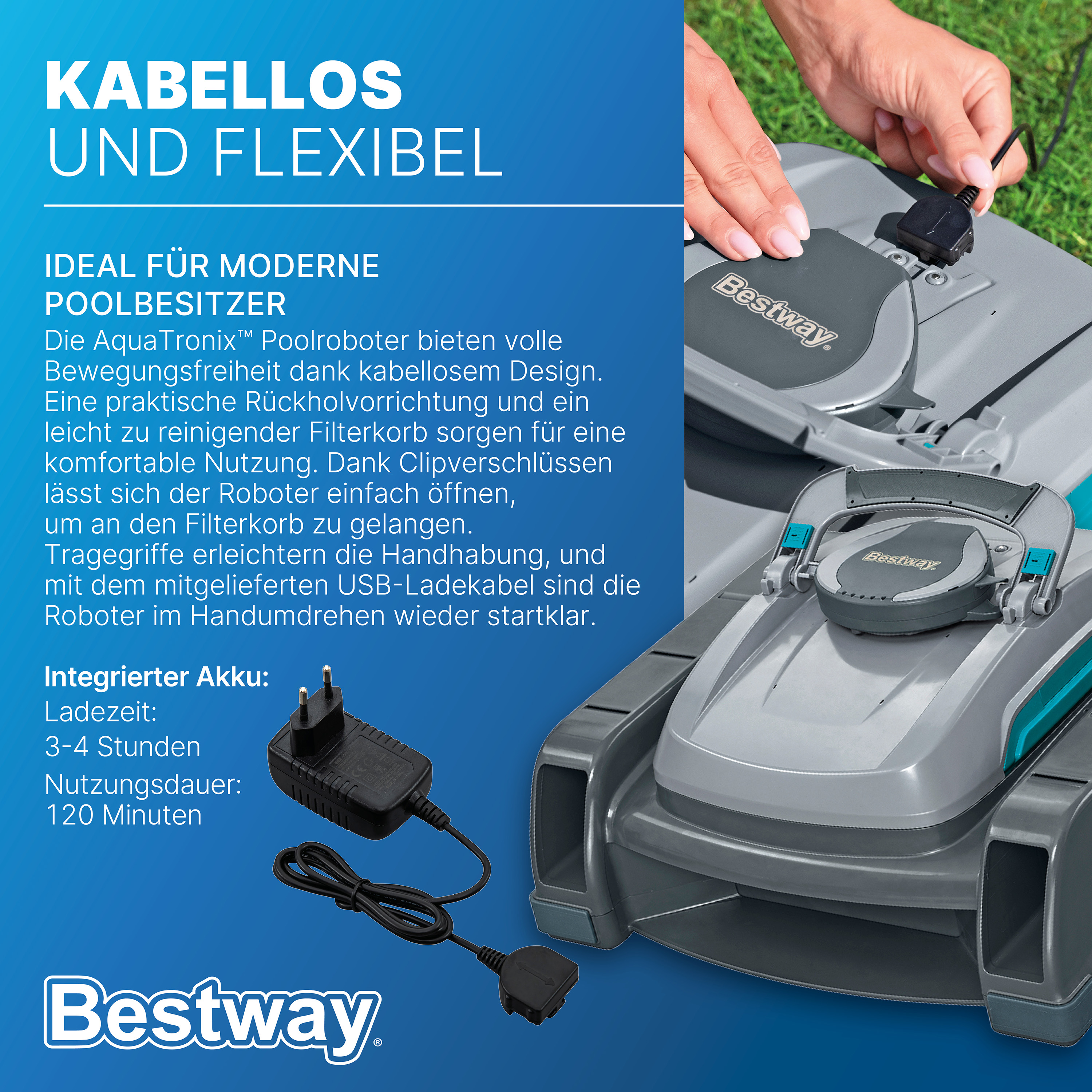 Autonomer 2 in 1 Poolroboter AquaTronix™ G300 mit Oberflächenskimmer