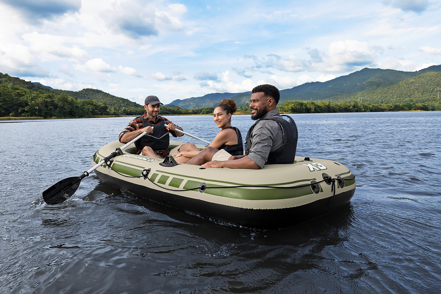 Hydro-Force™ Schlauchboot Komplett-Set Voyager™ X3 294 x 137 x 39 cm