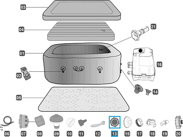 Bestway® Spare Part SPA Control Air Lid Adaptor A(Including O-ring)