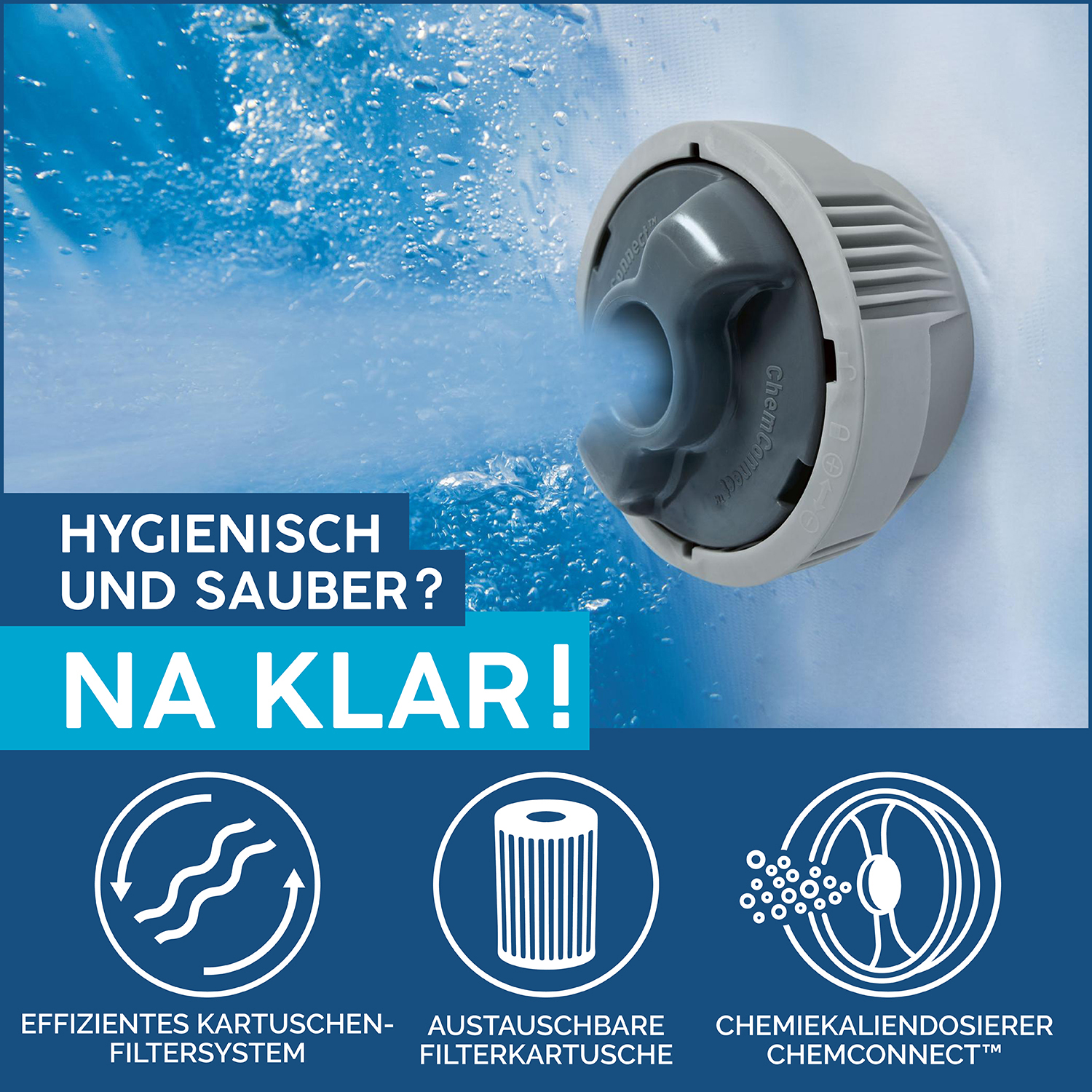 LAY-Z-SPA® LED-Whirlpool Paris AirJet™ Ø 196 x 66 cm, rund