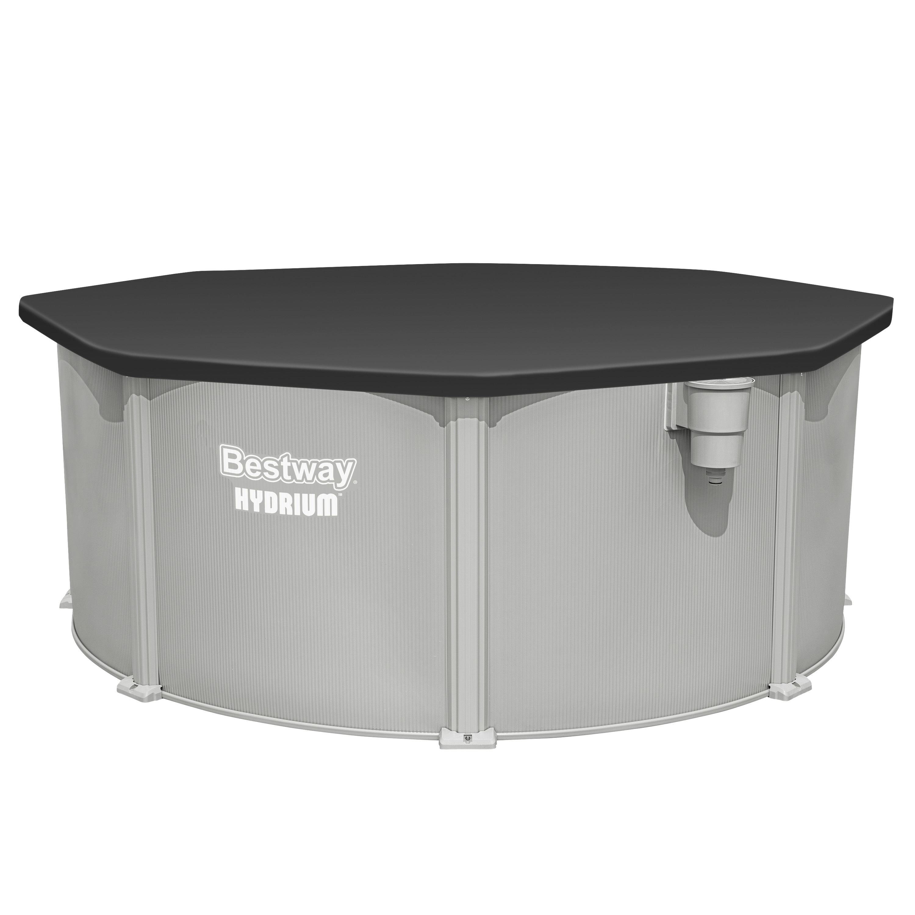 Hydrium™ Stahlwandpool Komplett Set mit Sandfilteranlage Ø 305 x 122 cm, granitgrau, rund