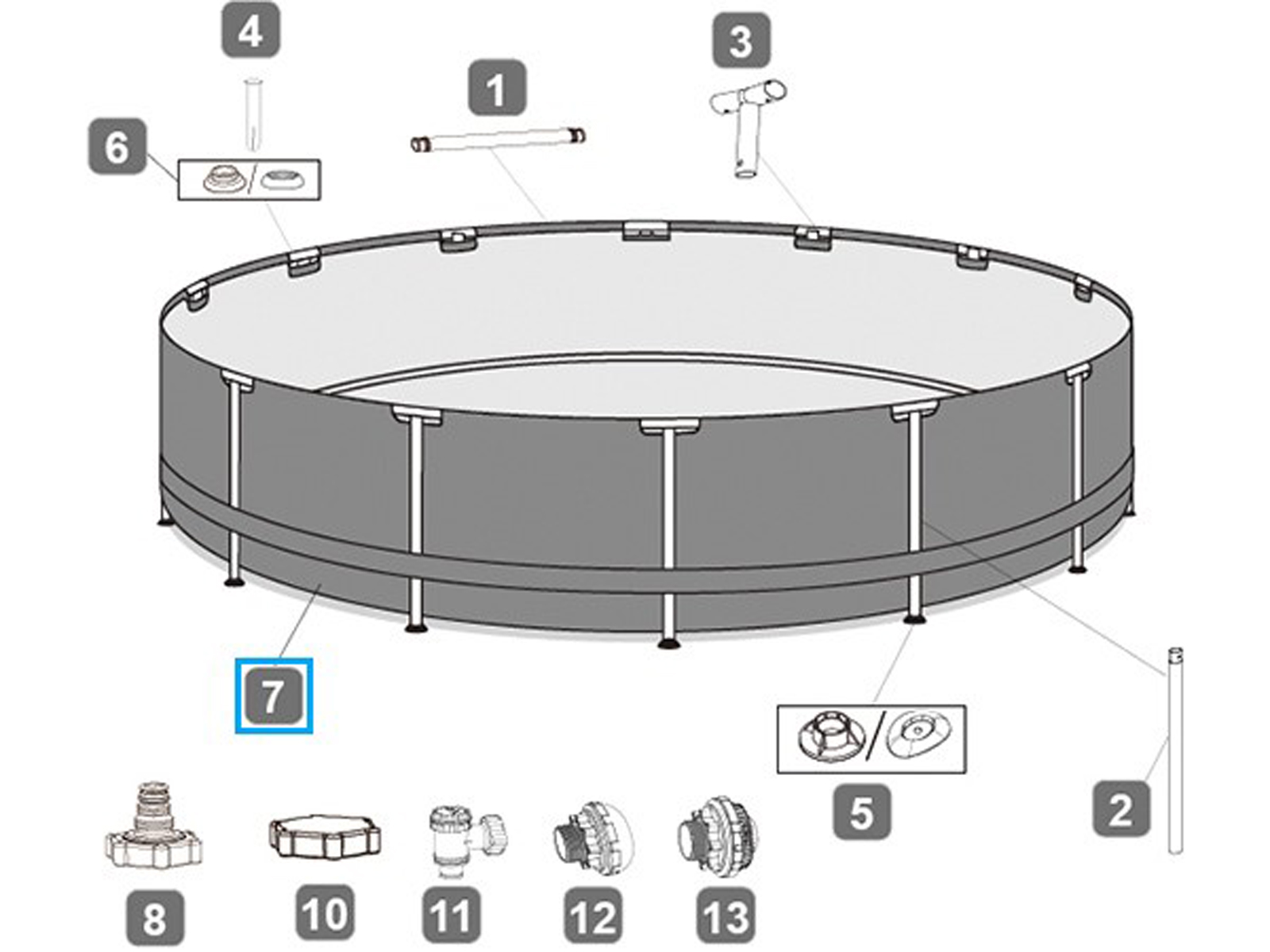Bestway® Spare Part Pool liner wooden printing for Steel Pro MAX™ pool 488 x 122 cm, round