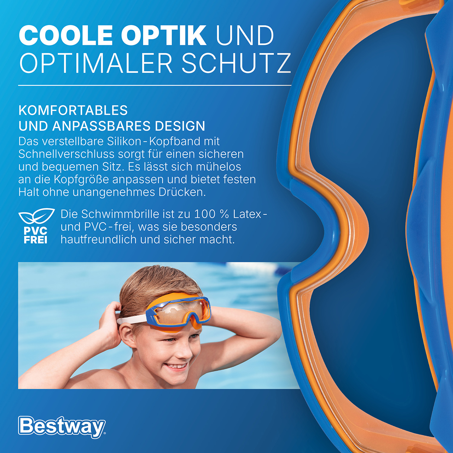 Schwimmbrille Tidal Surge™ ab 7 Jahren, Blau