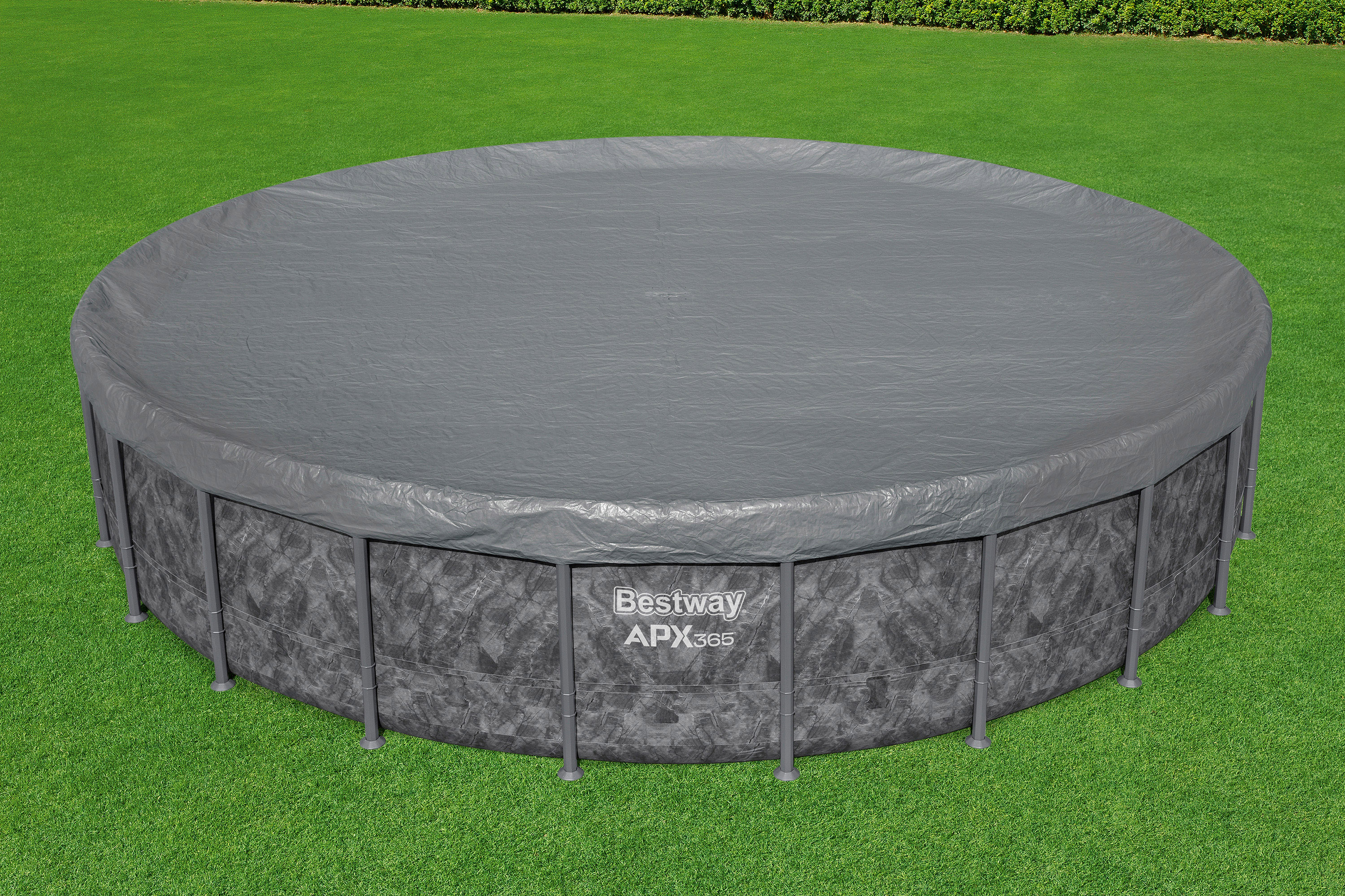 Winterfeste Premium Abdeckplane Ø 671 cm, grau, rund