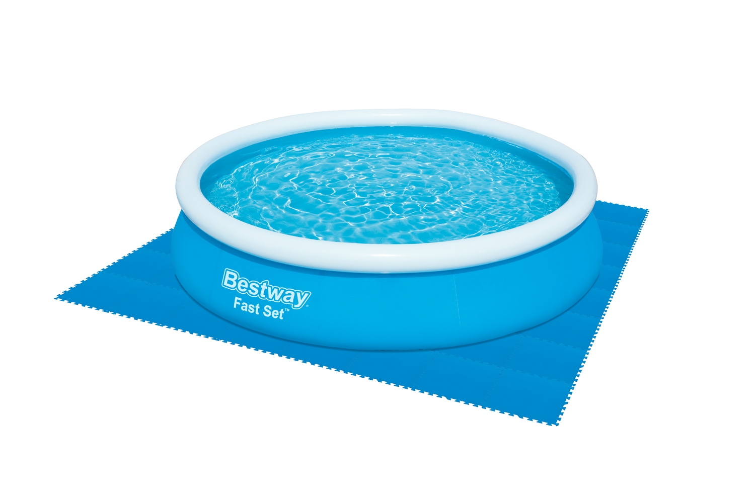 Pool-Bodenschutzfliesen Set 9 Stück á 50 x 50 cm, blau