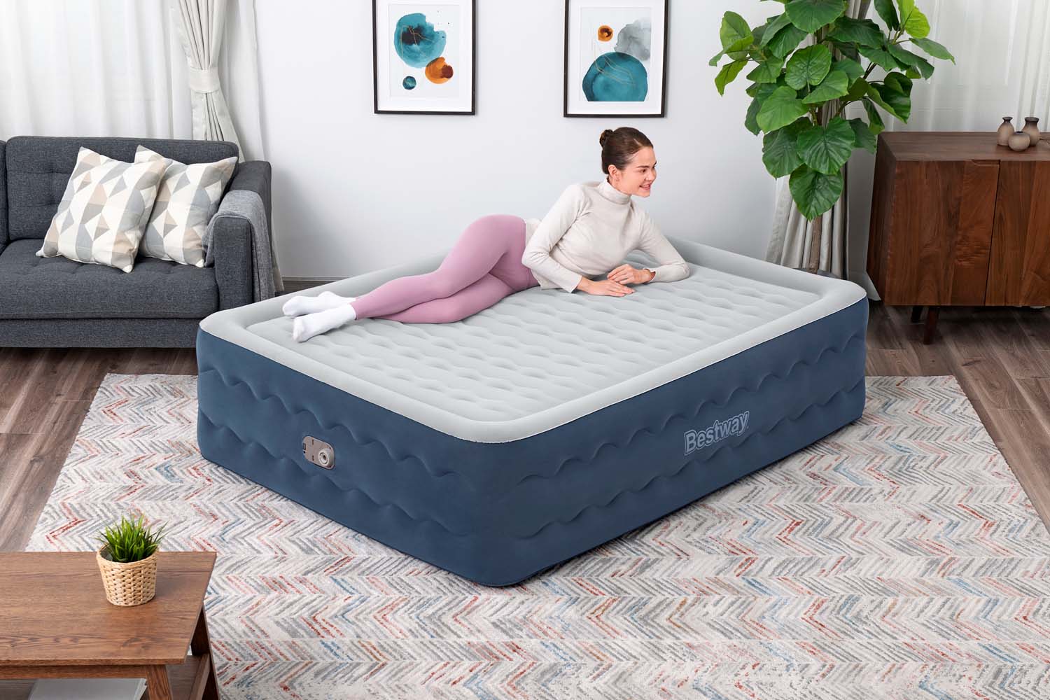 TriTech™ Doppelluftbett TruLeisure™ mit antimikrobieller Oberfläche & integrierter Elektropumpe 203 x 152 x 51 cm
