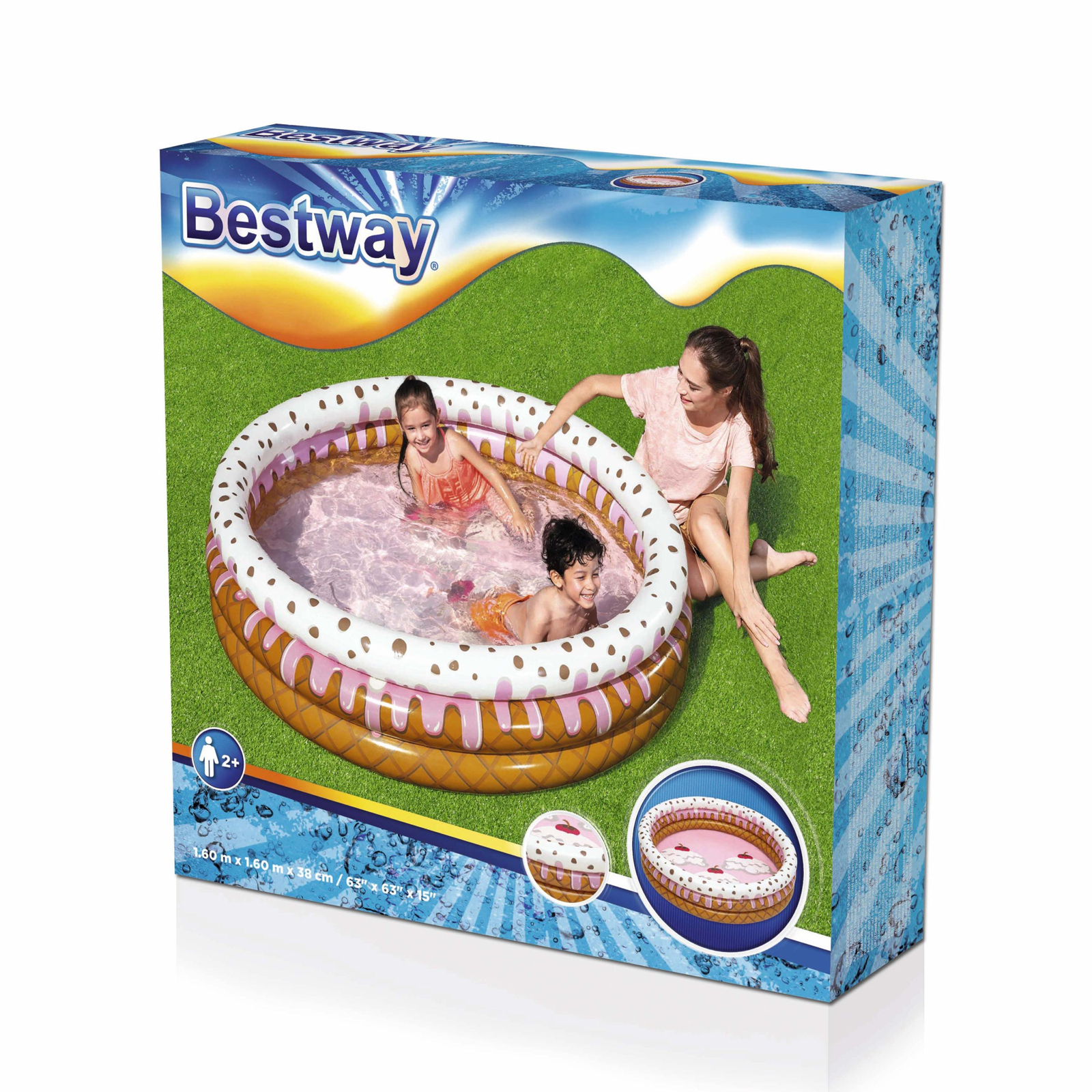 Bestway® ?63" x H15"/?1.60m x H38cm Sundae Funday Kiddie Pool