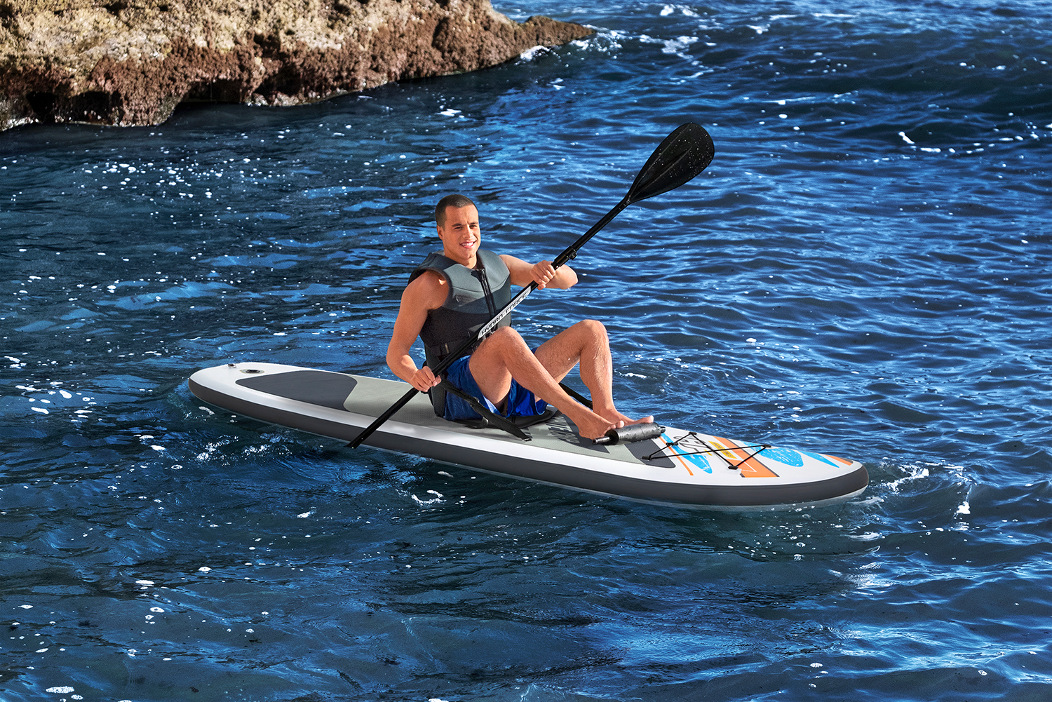Hydro-Force™ SUP Allround Board Set White Cap mit Sitz 305 x 84 x 12 cm